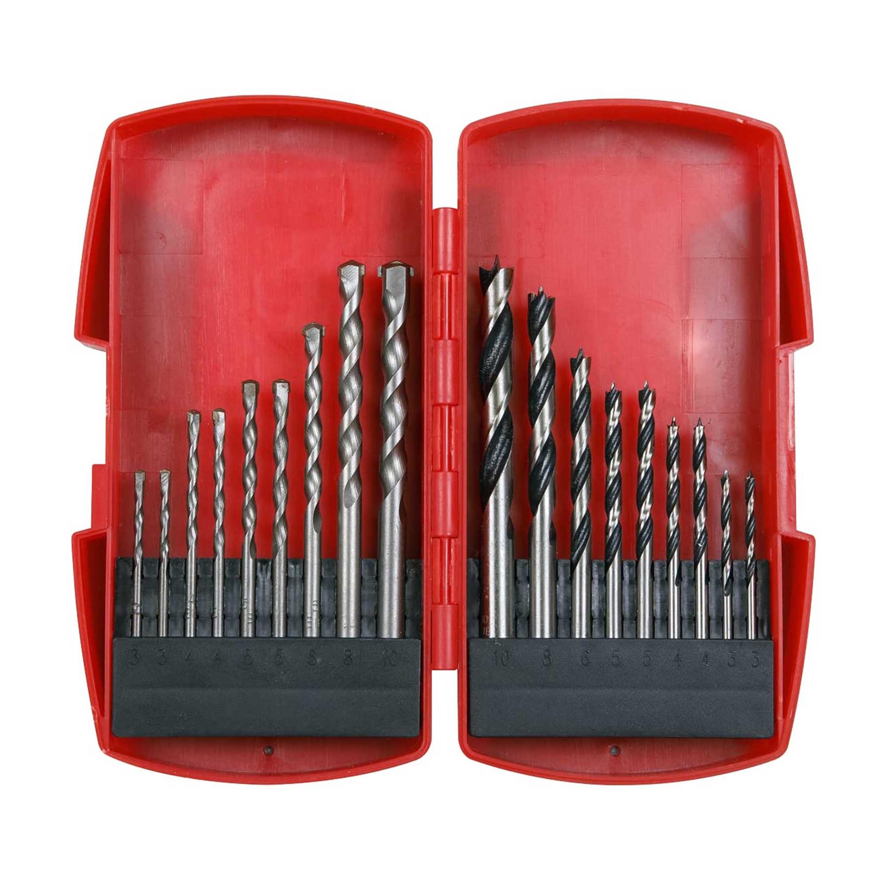 Sealey Wood/Masonry Drill Bit Set 18pc