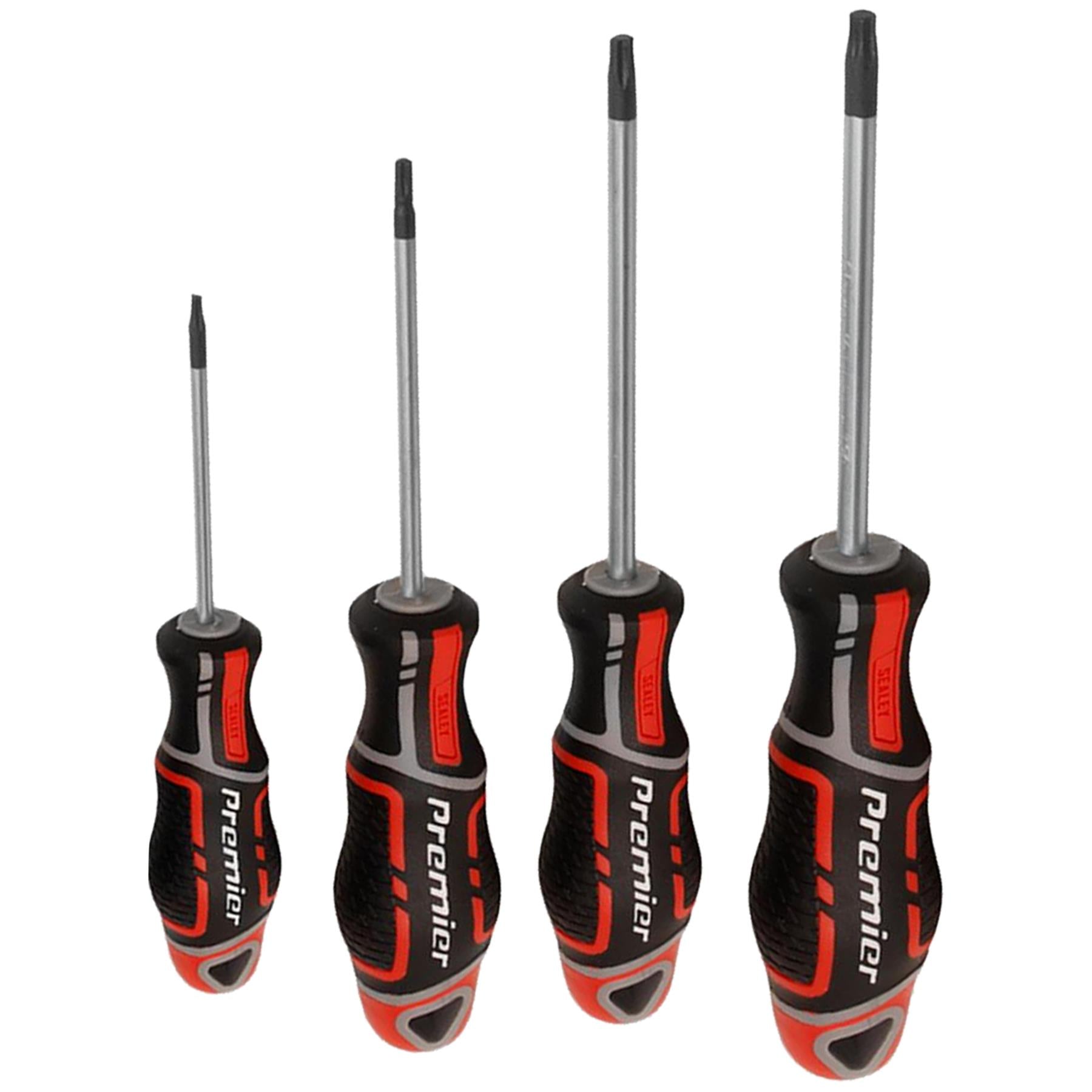 Sealey 8pc Security TRX Star Torx Screwdriver Set Magnetic GripMax 60-125mm Red