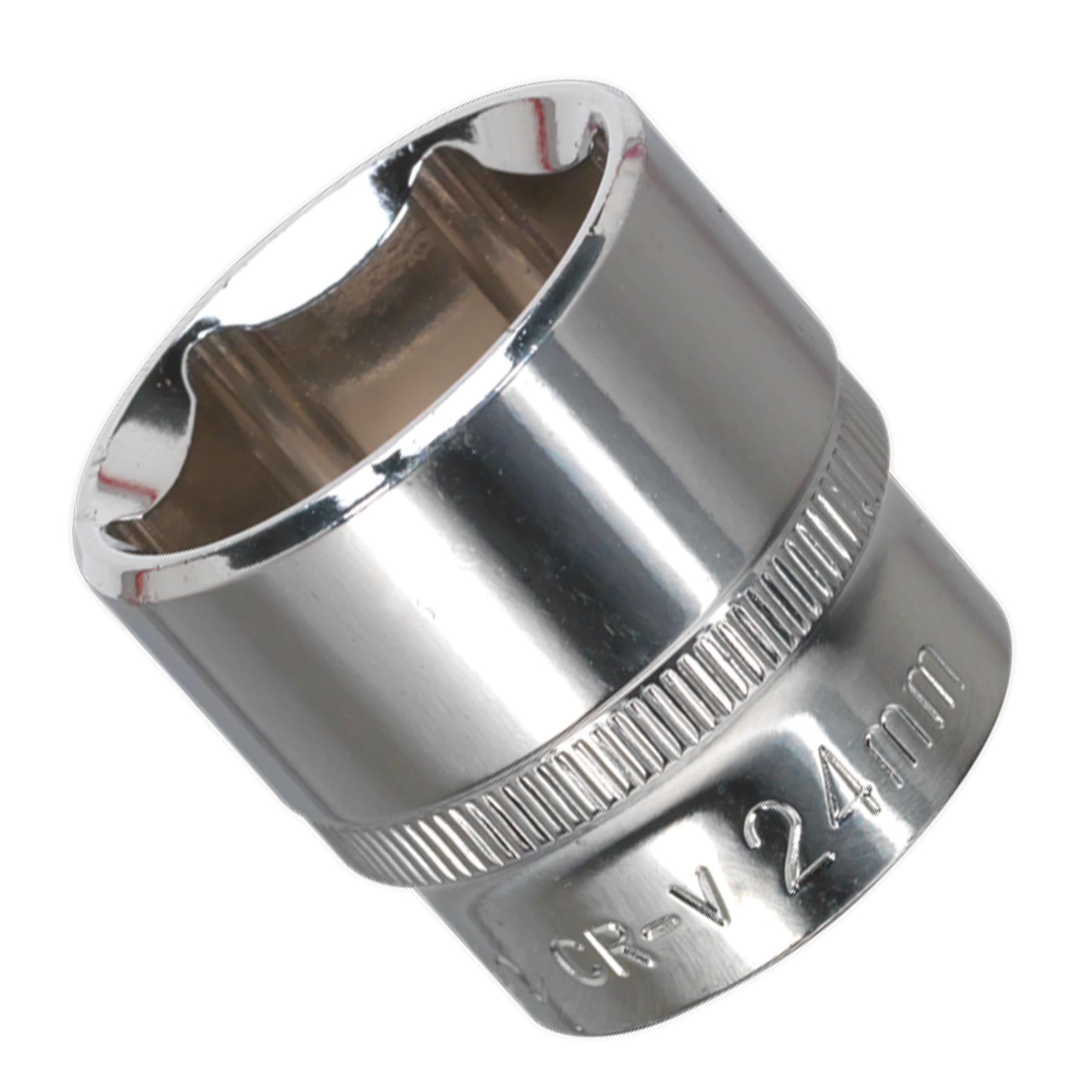 Sealey WallDrive Socket 24mm 3/8"Sq Drive Fully Polished