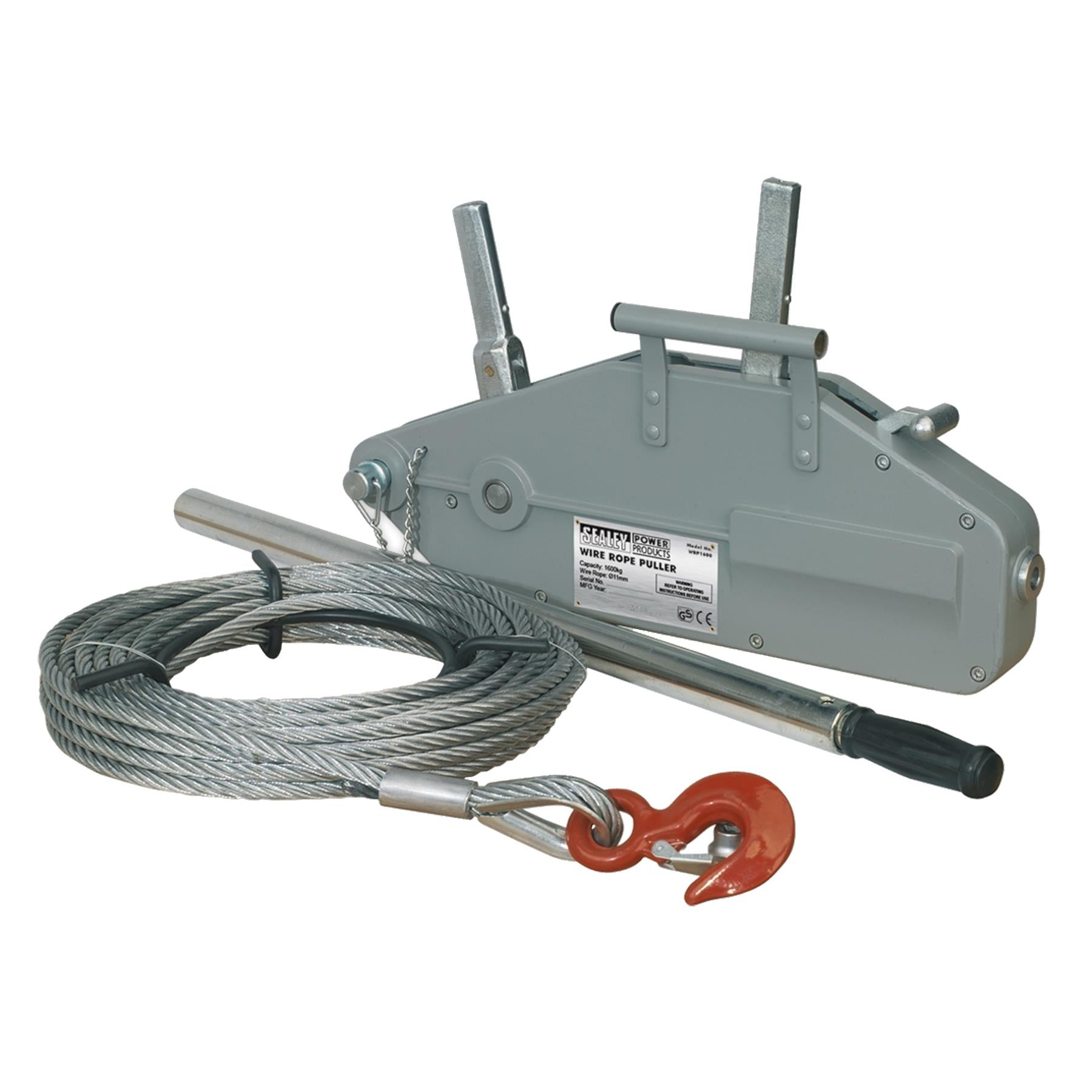Sealey Wire Rope Puller 1600kg Max Line Force Quick Release