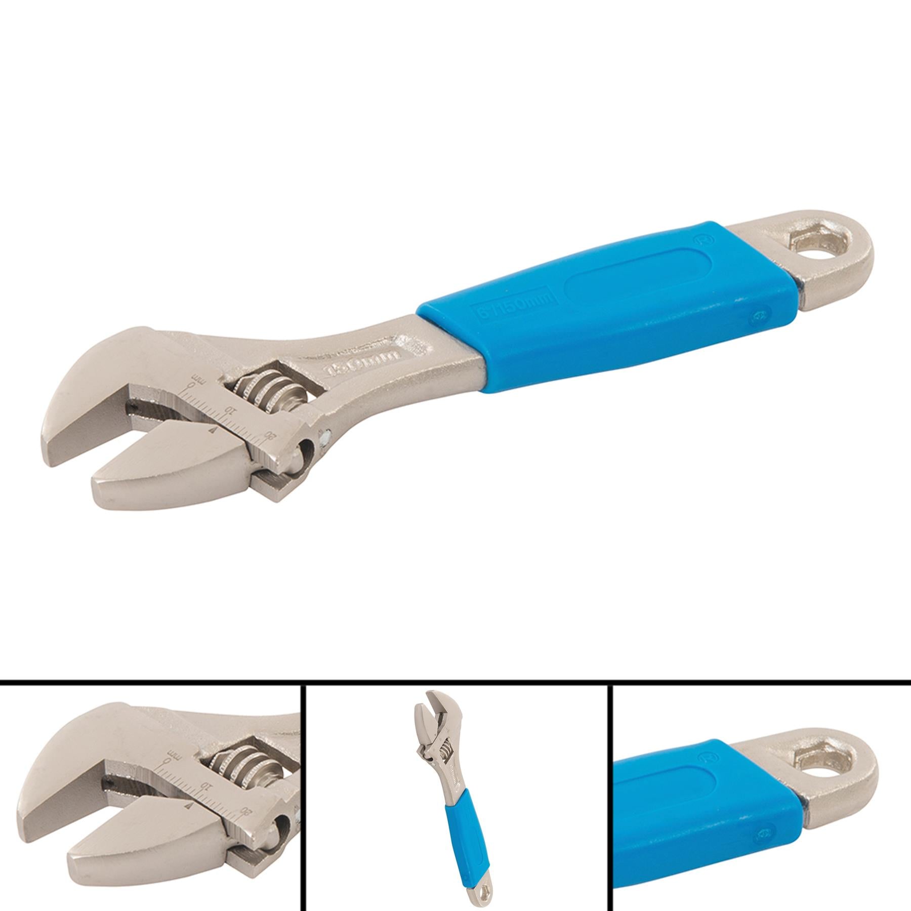 Adjustable Wrench 150mm Length - Jaw 17mm Corrosion-Resistant Satin Finish