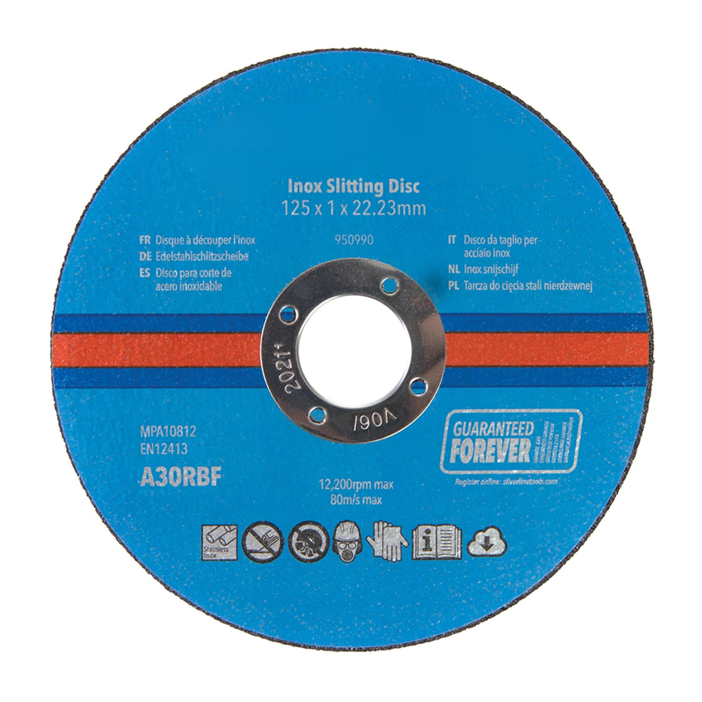 Inox Slitting Discs 10Pk For Cutting Stainless Steel 115 x 1 x 22.23mm