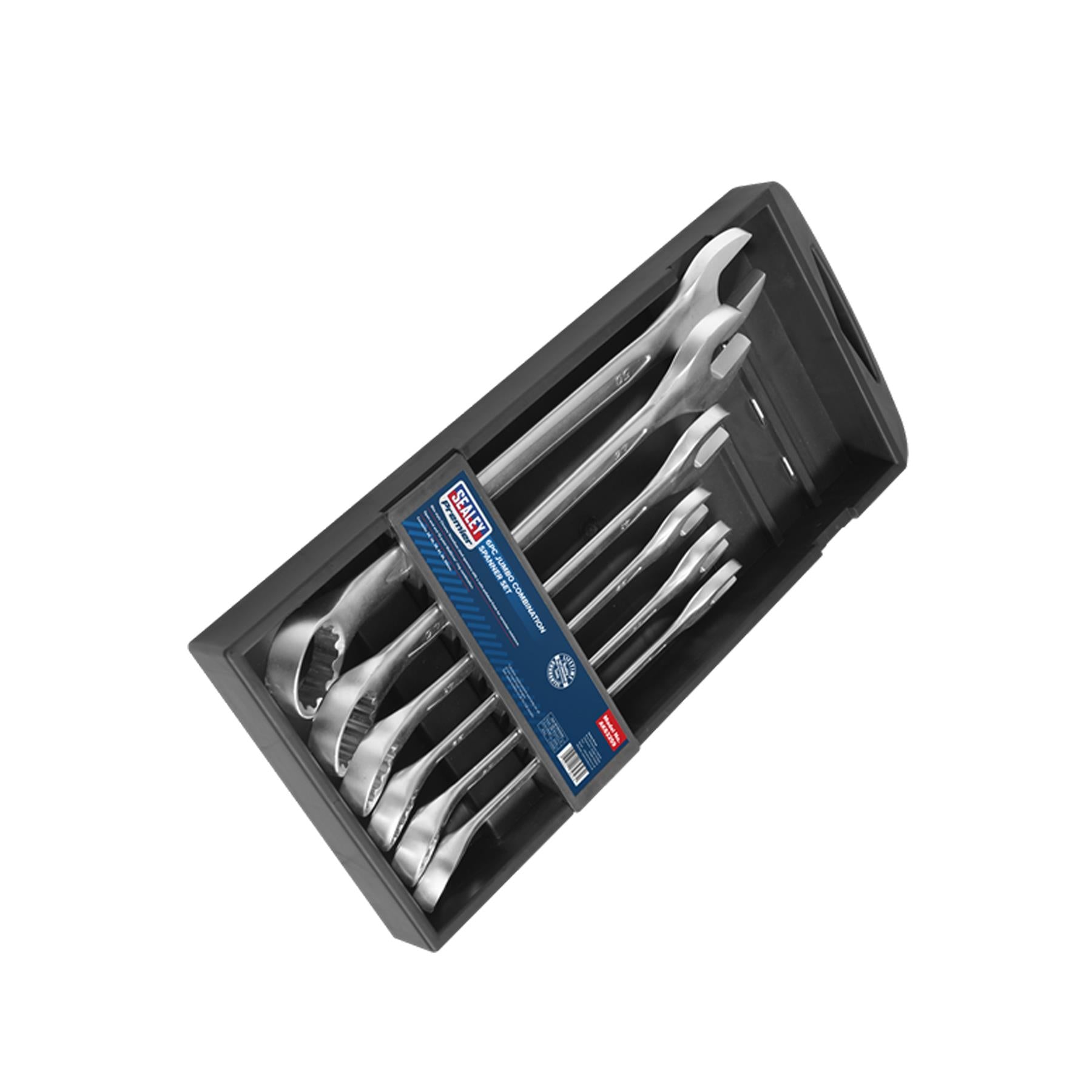 Sealey Combination Spanner Set 6pc Jumbo Metric Chrome Vanadium Steel