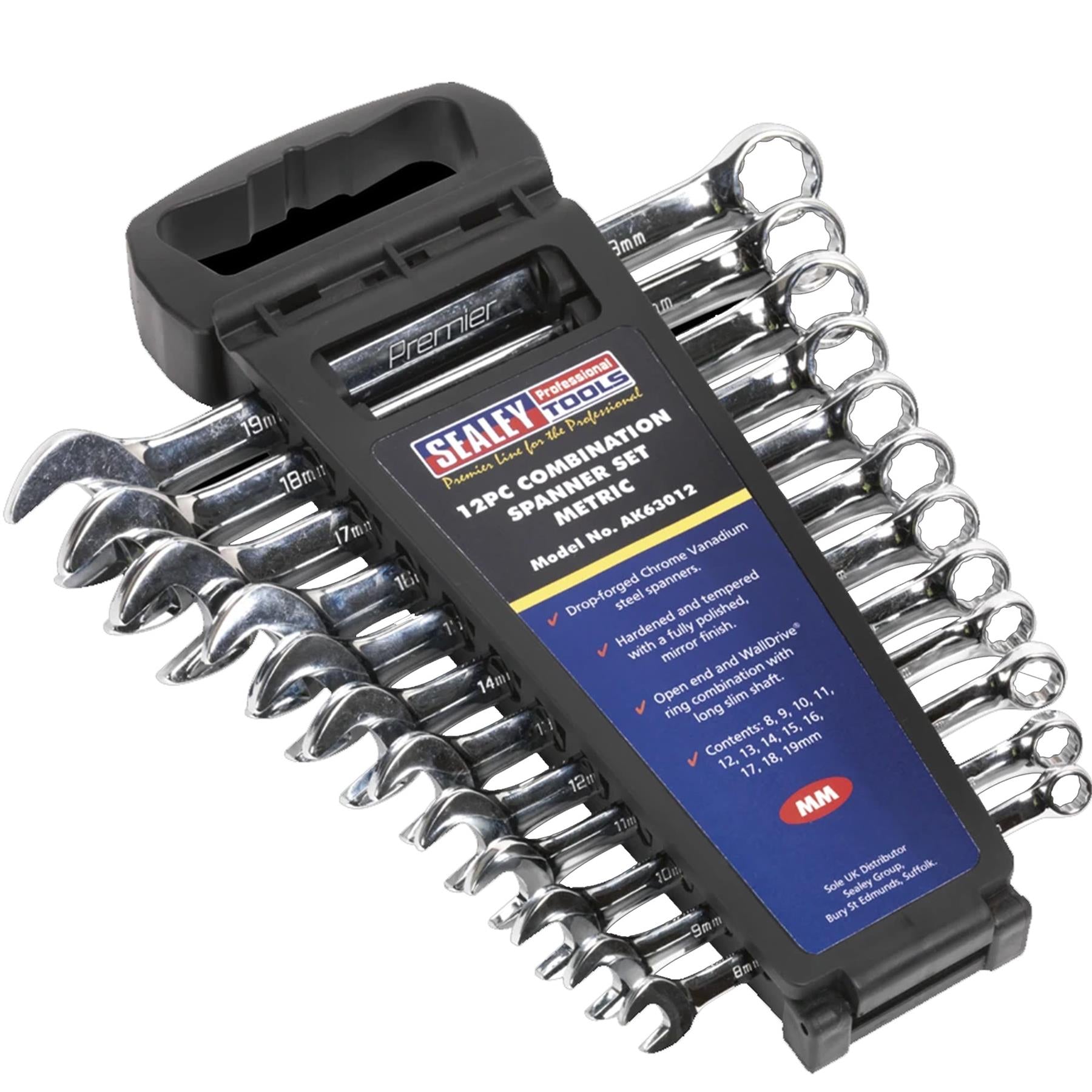 Sealey Combination Spanner Set 12pc Metric