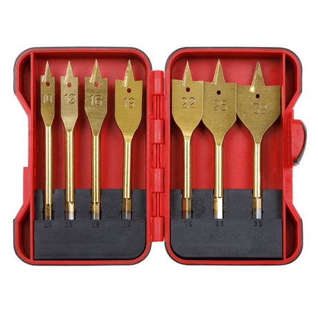 Sealey Flat Wood Drill Bit Set 7pc 1/4"Hex Shank