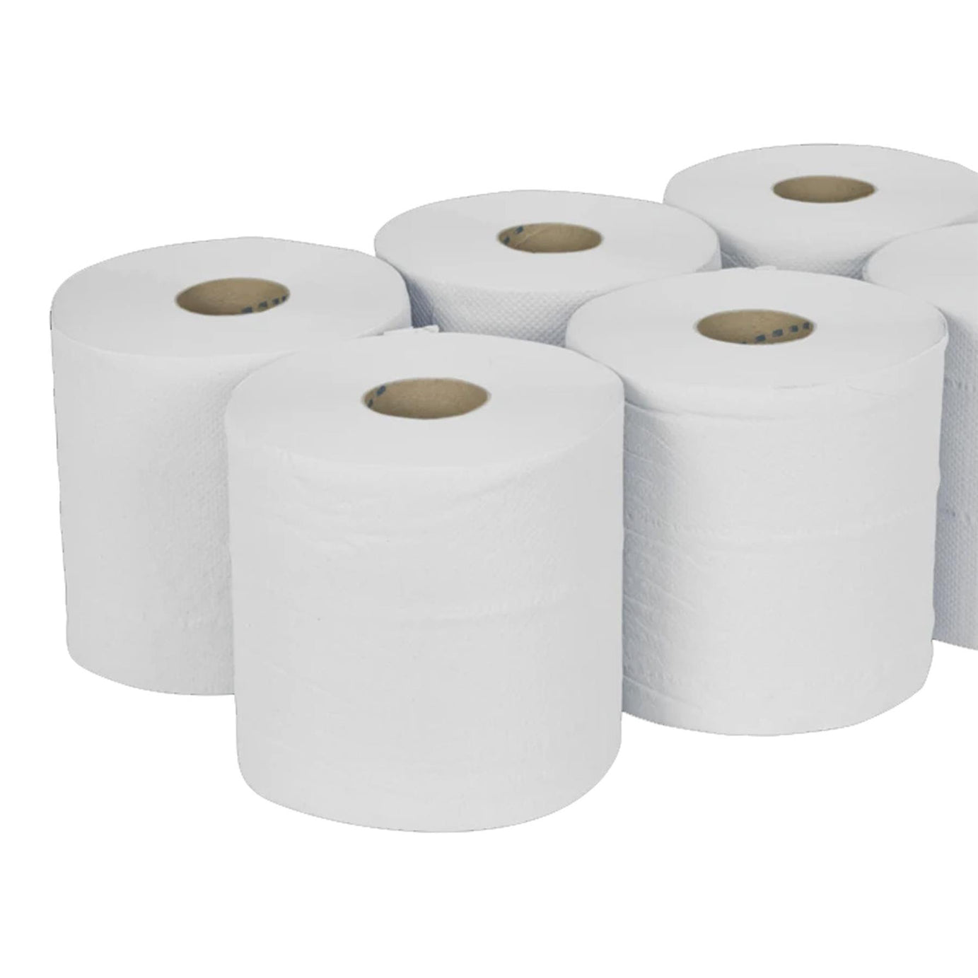 Paper Roll White 2-Ply Embossed 150m Pack of 6.Sealey