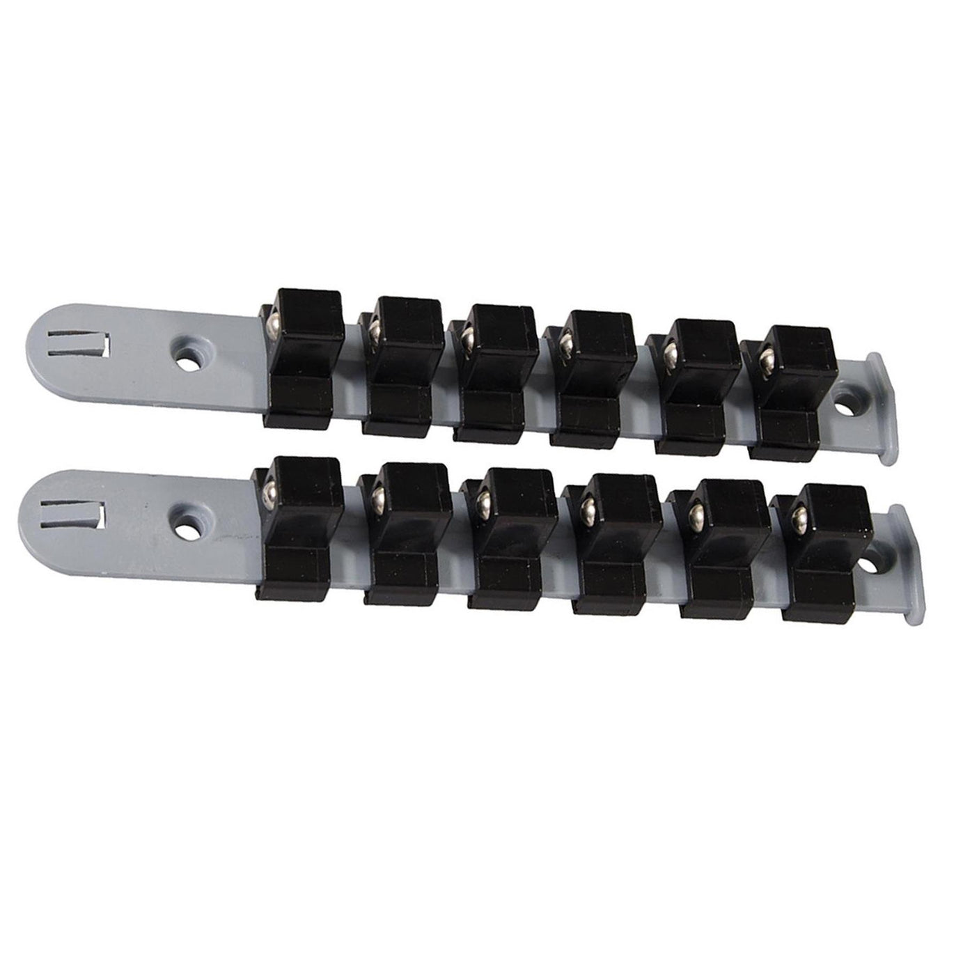 1/2" Drive Socket Holder Storage Organiser Rail Snap Set - 12 Clips Wall Mounting