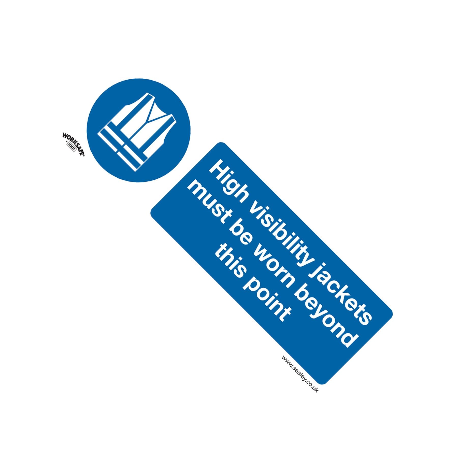 Sealey Adhes. Sign-High Vis. Jackets Must Be Worn Beyond This Point