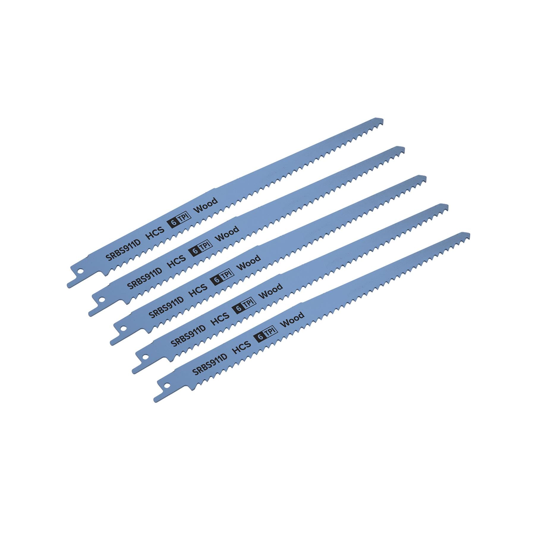 Sealey Reciprocating Saw Blade Clean Wood 230mm 6tpi - Pack of 5