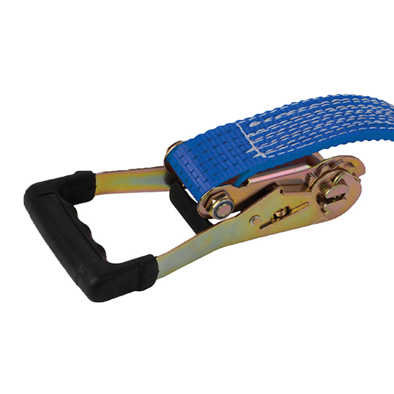 Rubber-Handled Ratchet Tie Down Strap J-Hook 8M X 50mm - Rated 1700Kg DIY
