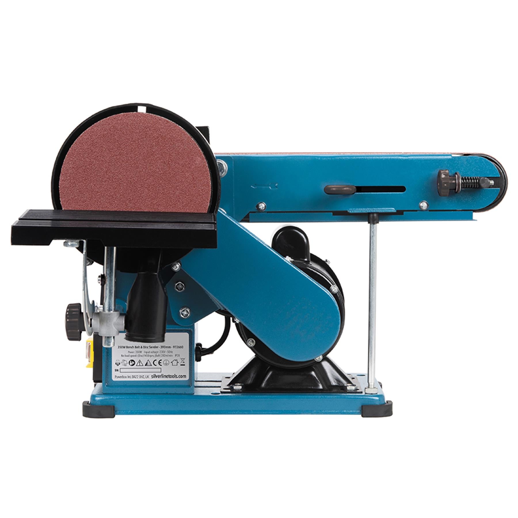 Heavy Duty 350W Bench Belt & Disc Sander 390mm Woodwork Long-Life Motor
