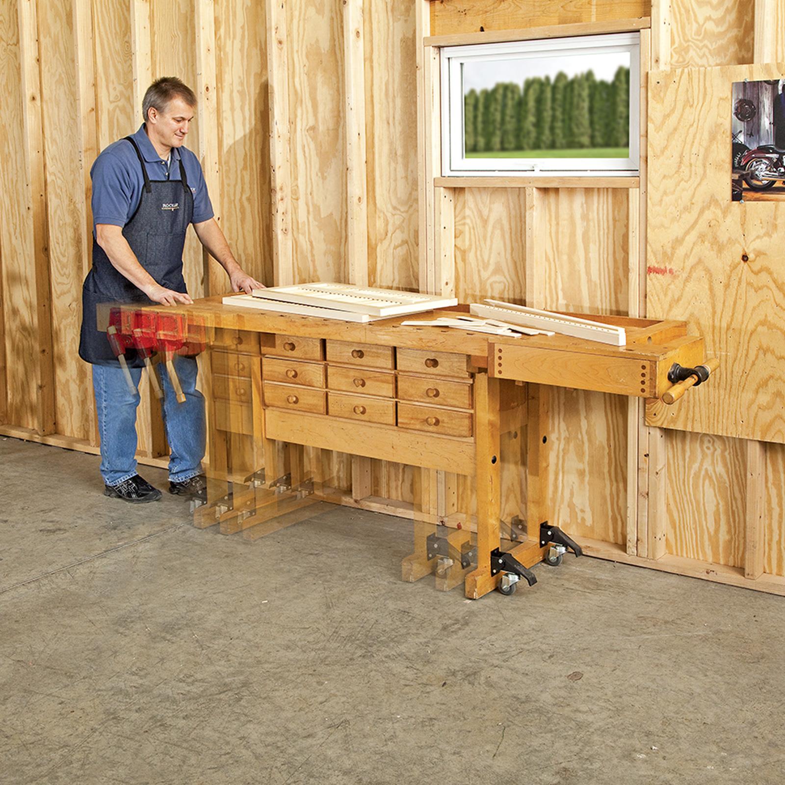 Workbench Caster Kit 4Pk 180kg (400Lb)Durable Steel Casters Screw Mounted