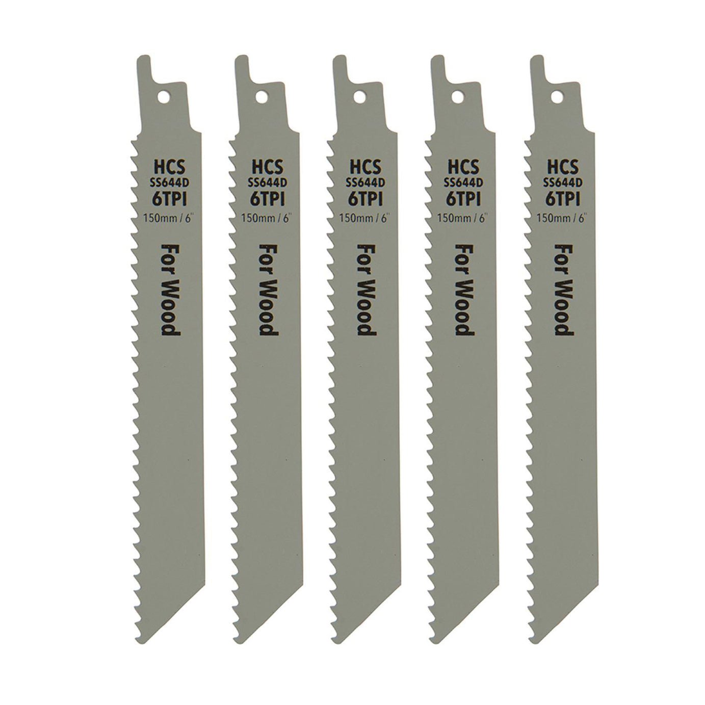 Quality 5 X Reciprocating Saw Blades 6 Tpi 150mm Wood Curved Cutting DIY