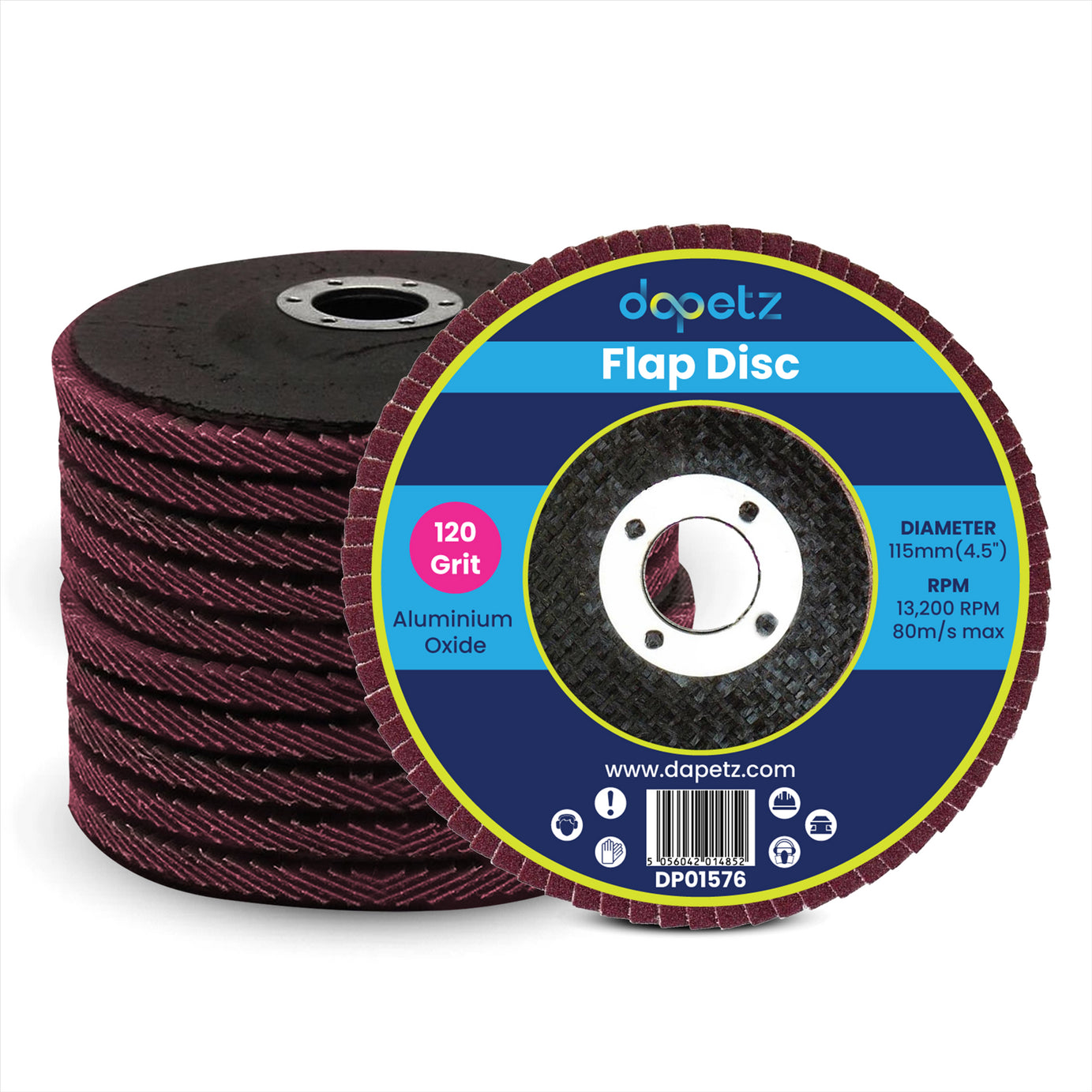 10 x Professional Flap Sanding Discs 115mm 4.5" 120 Grit Angle