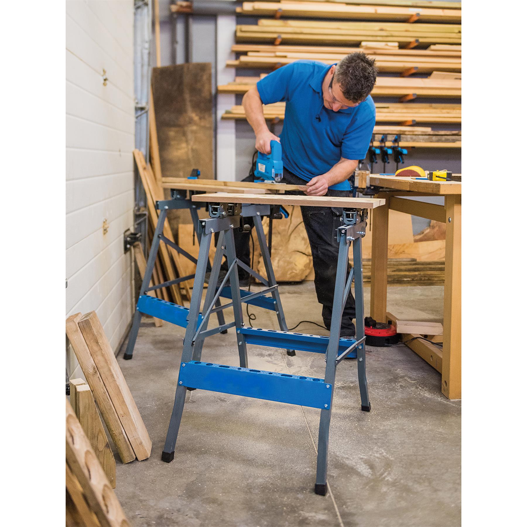 Heavy Duty Flip Top Workbench Maximum Load 150Kg Square Steel Frame