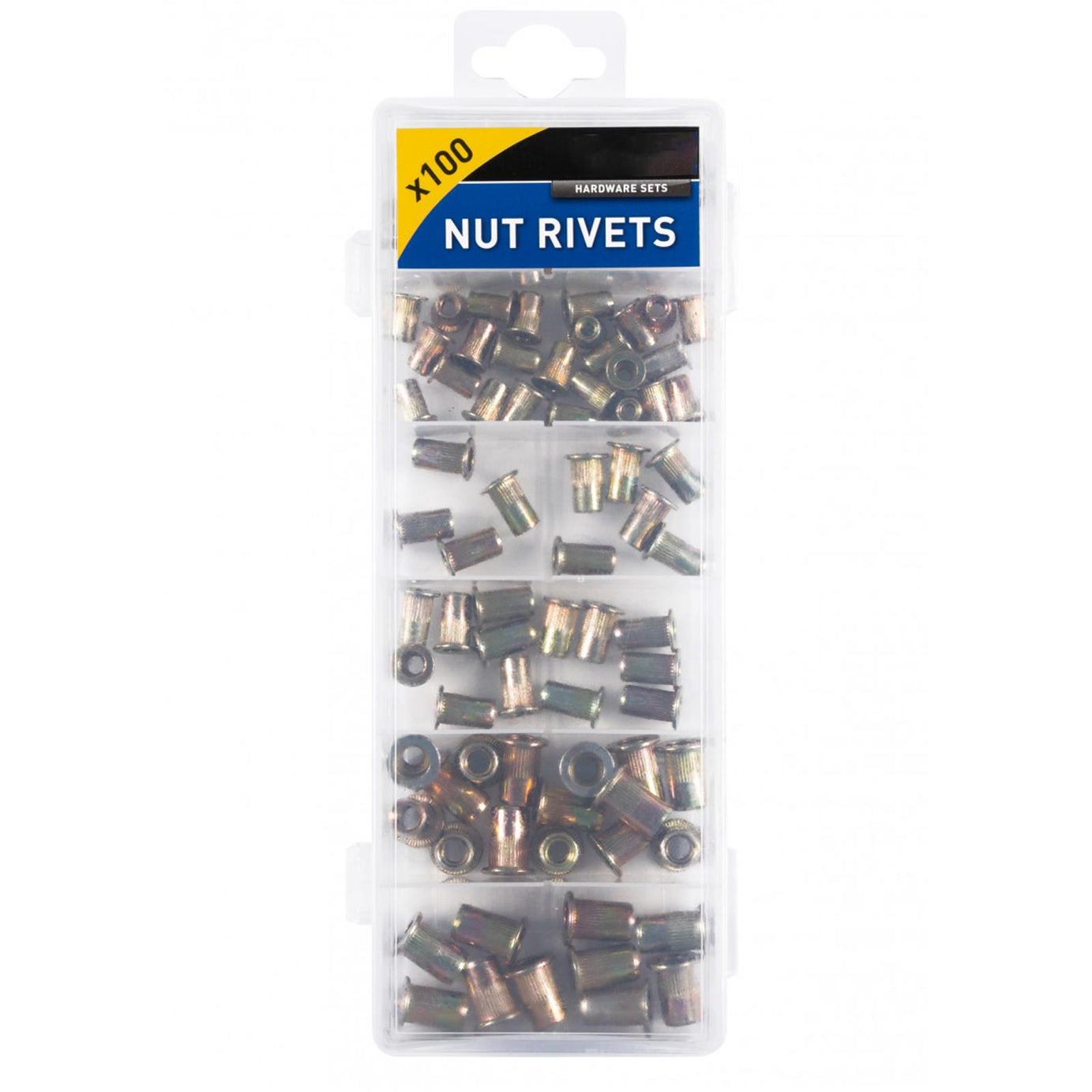 BlueSpot 100pc Rivet Nuts Zinc Steel Rivnut Insert For Threaded Riveter M3 - M6 New