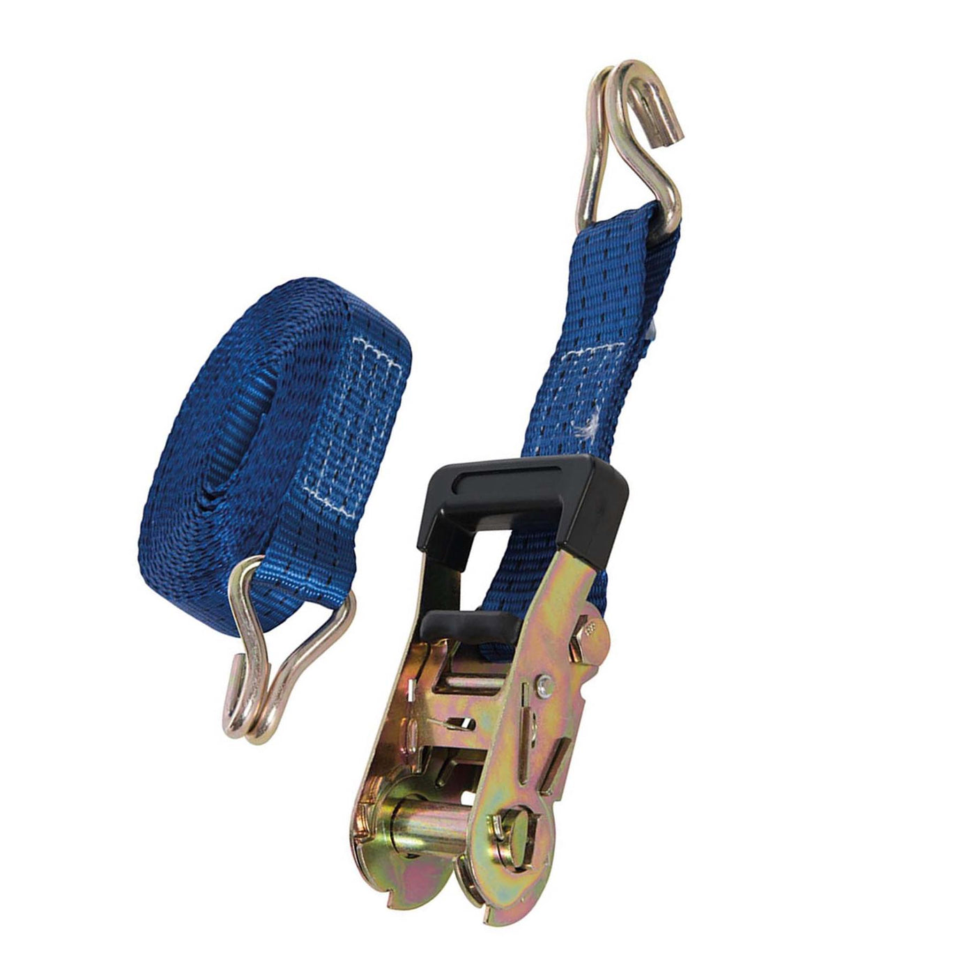 Rubber-Handled Ratchet Tie Down Strap J-Hook 6M X 38mm - Rated 1000Kg New