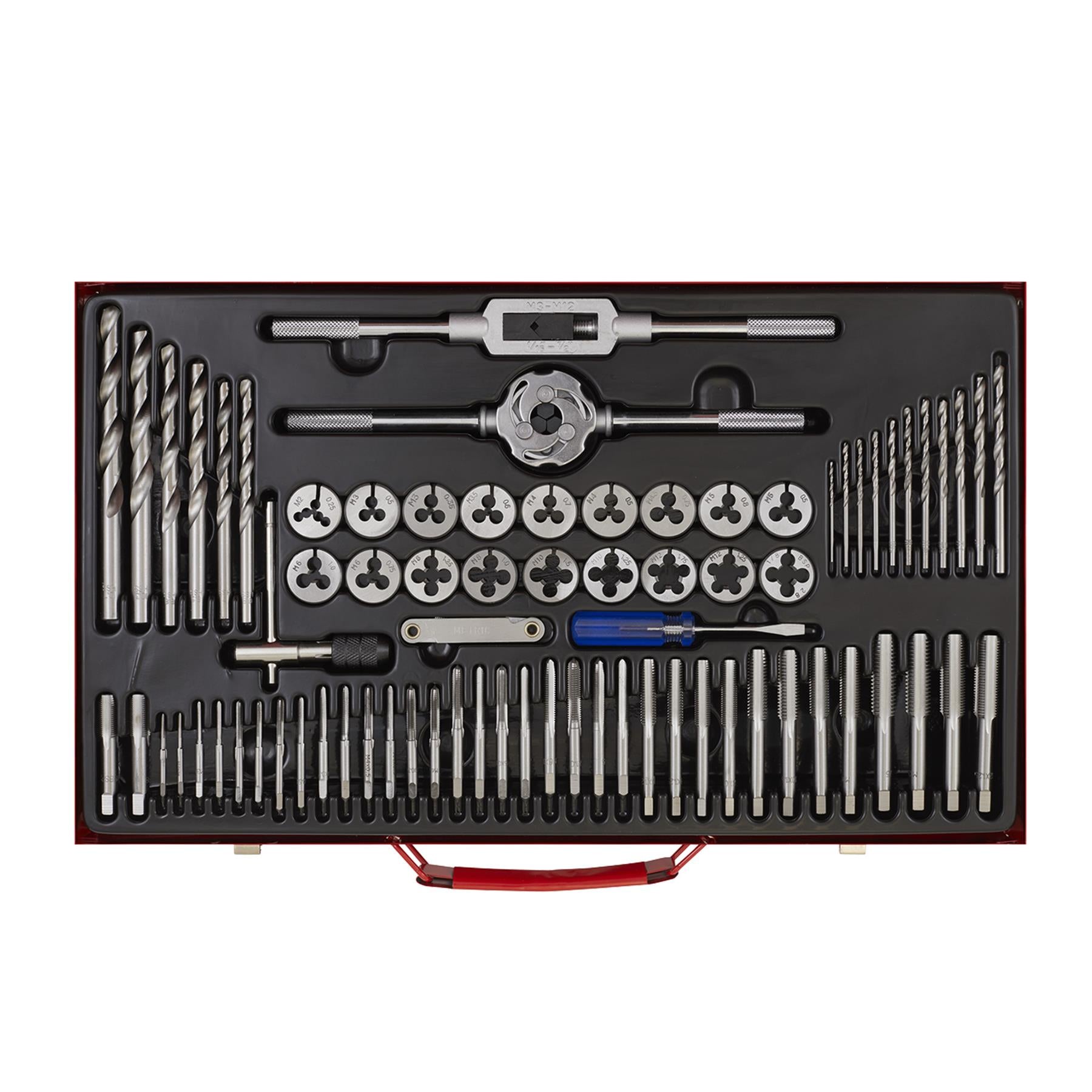 Sealey 76pc Tap and Die Set Split Dies Metric Thread Cutting Tool M3 - M12 Steel
