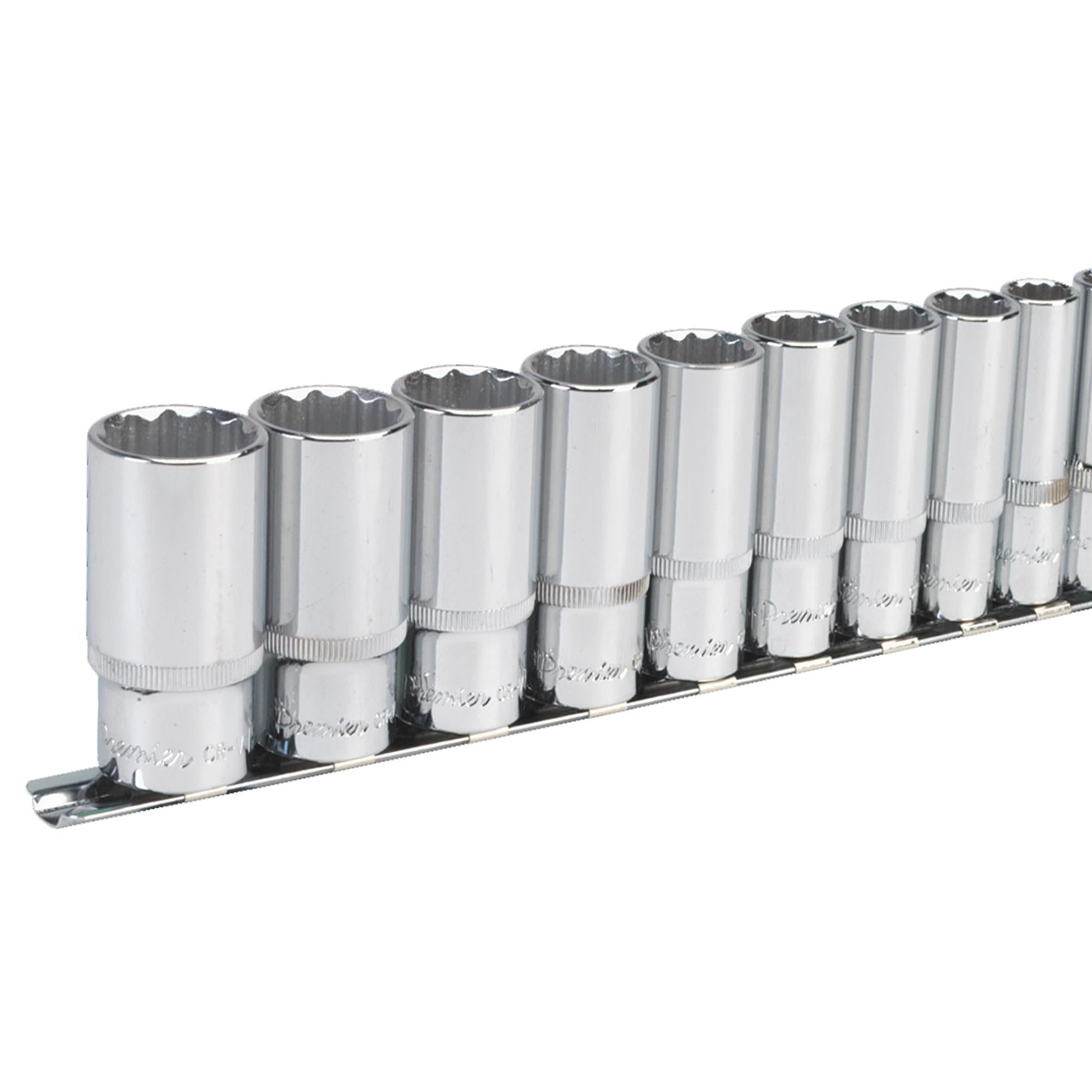 Sealey Socket Set 11pc 3/8"Sq Drive 12pt Deep WallDrive Imperial