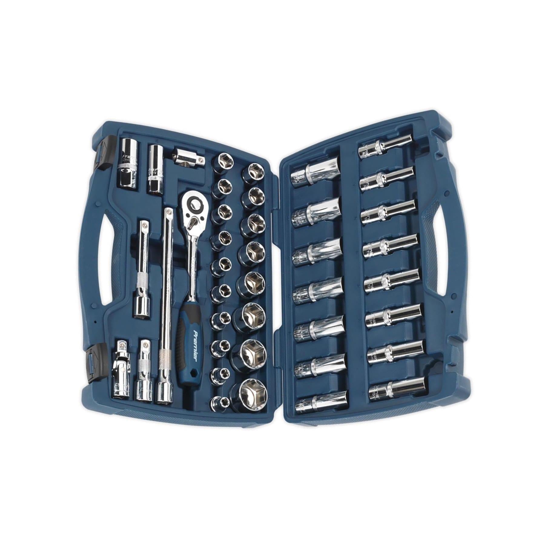 Sealey Socket Set 41pc 1/2"Sq Drive WallDrive® Metric Premier Carry Case