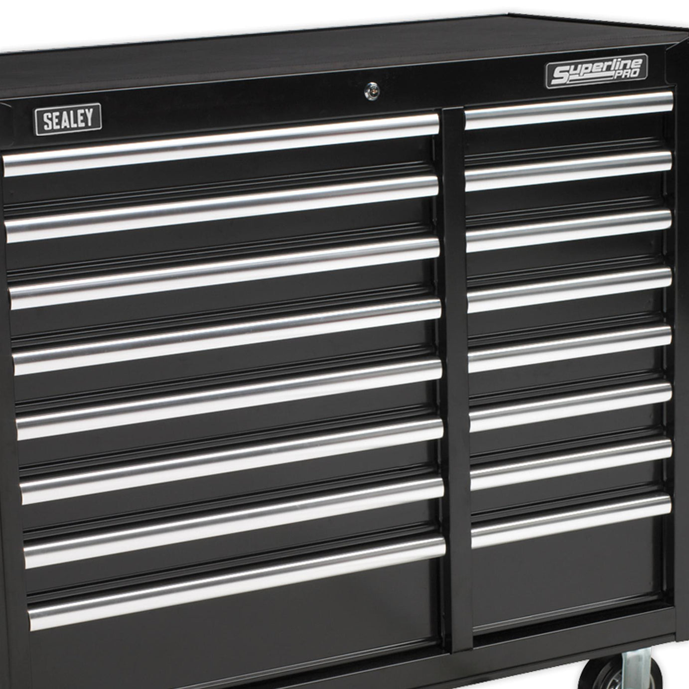 Sealey Rollcab 16 Drawer Ball Bearing Slides Heavy-Duty - Black