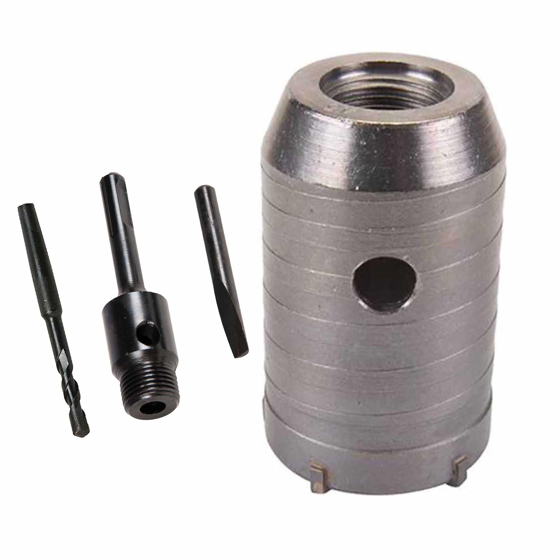 TCT Core Drill Bit 45mm Hole Saw Masonry Stone Brick SDS Plus 100mm Shaft Pilot