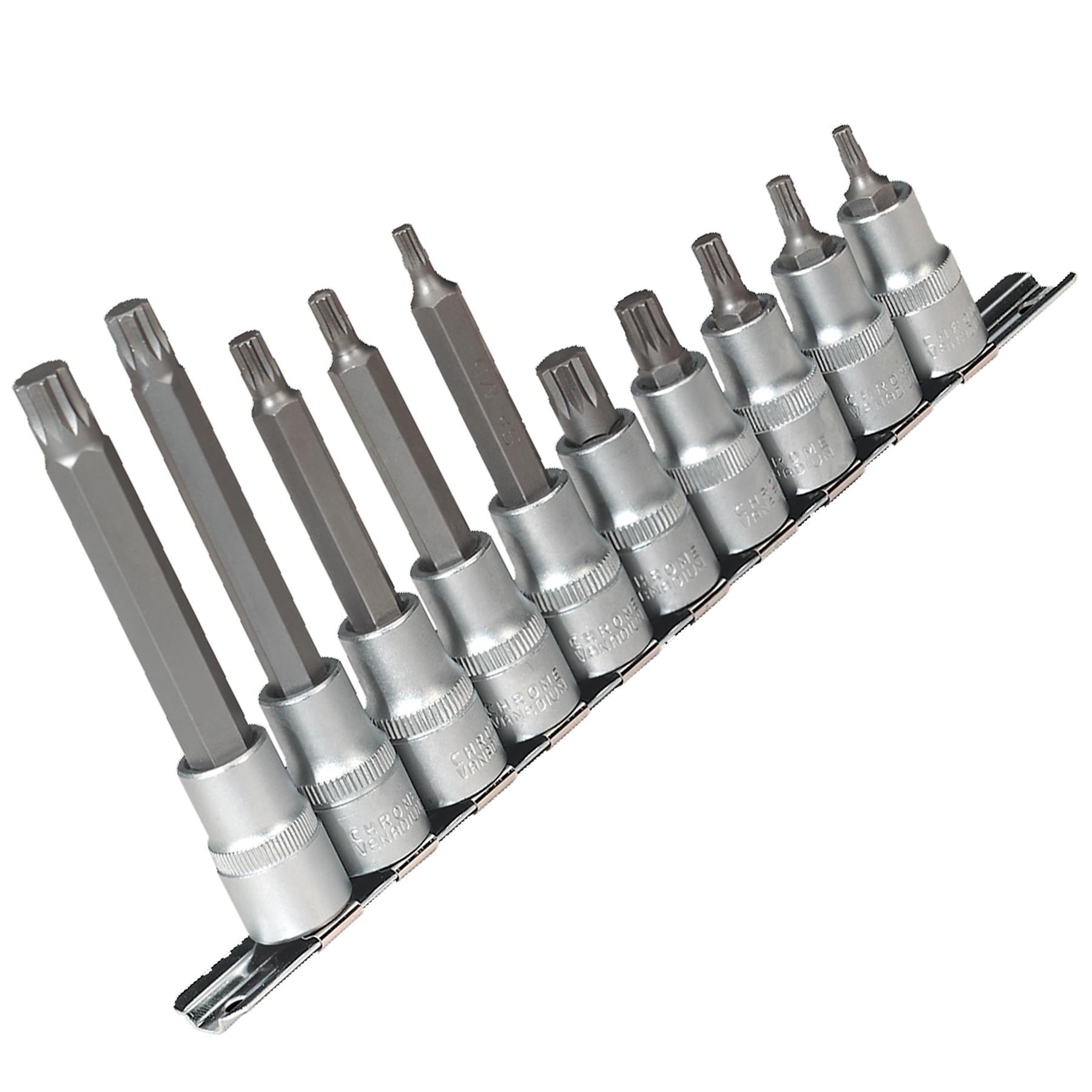 Sealey Spline Socket Bit Set 10pc 1/2"Sq Drive