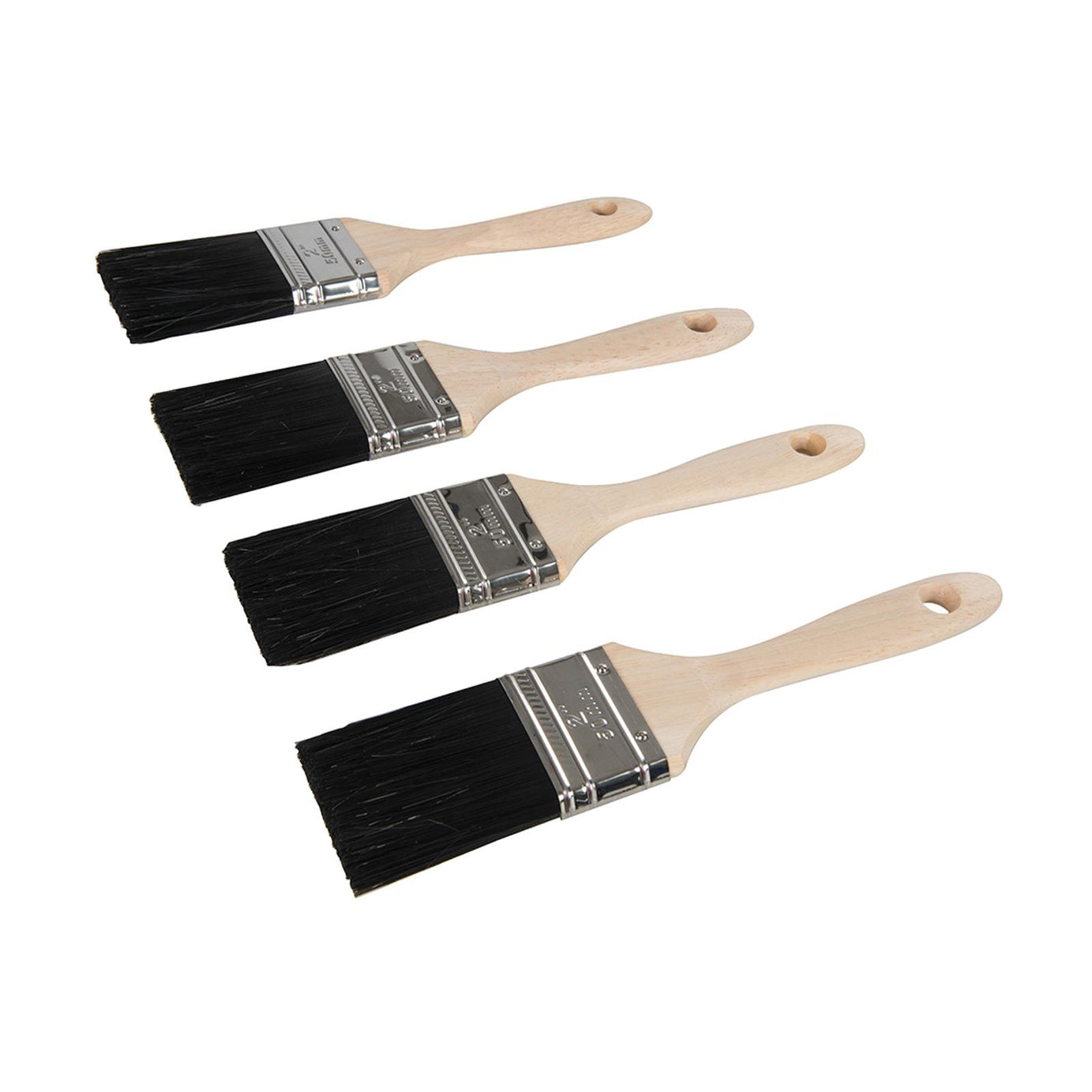 Tradesman Synthetic Paint Brushes 4Pk 50mm Hardwood Handle With Hanging Hole