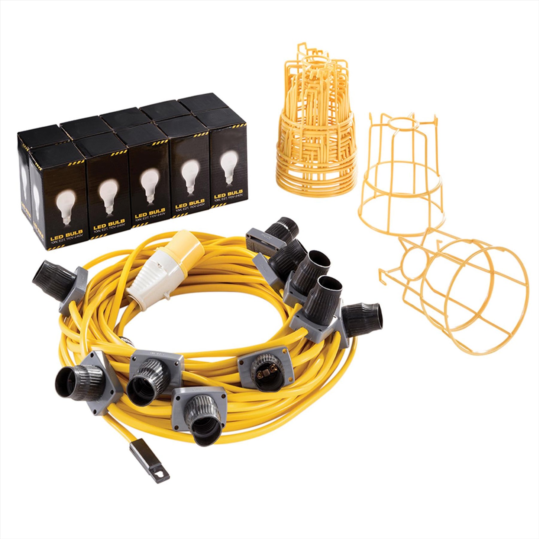 22m LED Fully Enclosed Festoon Lighting Kit 110v