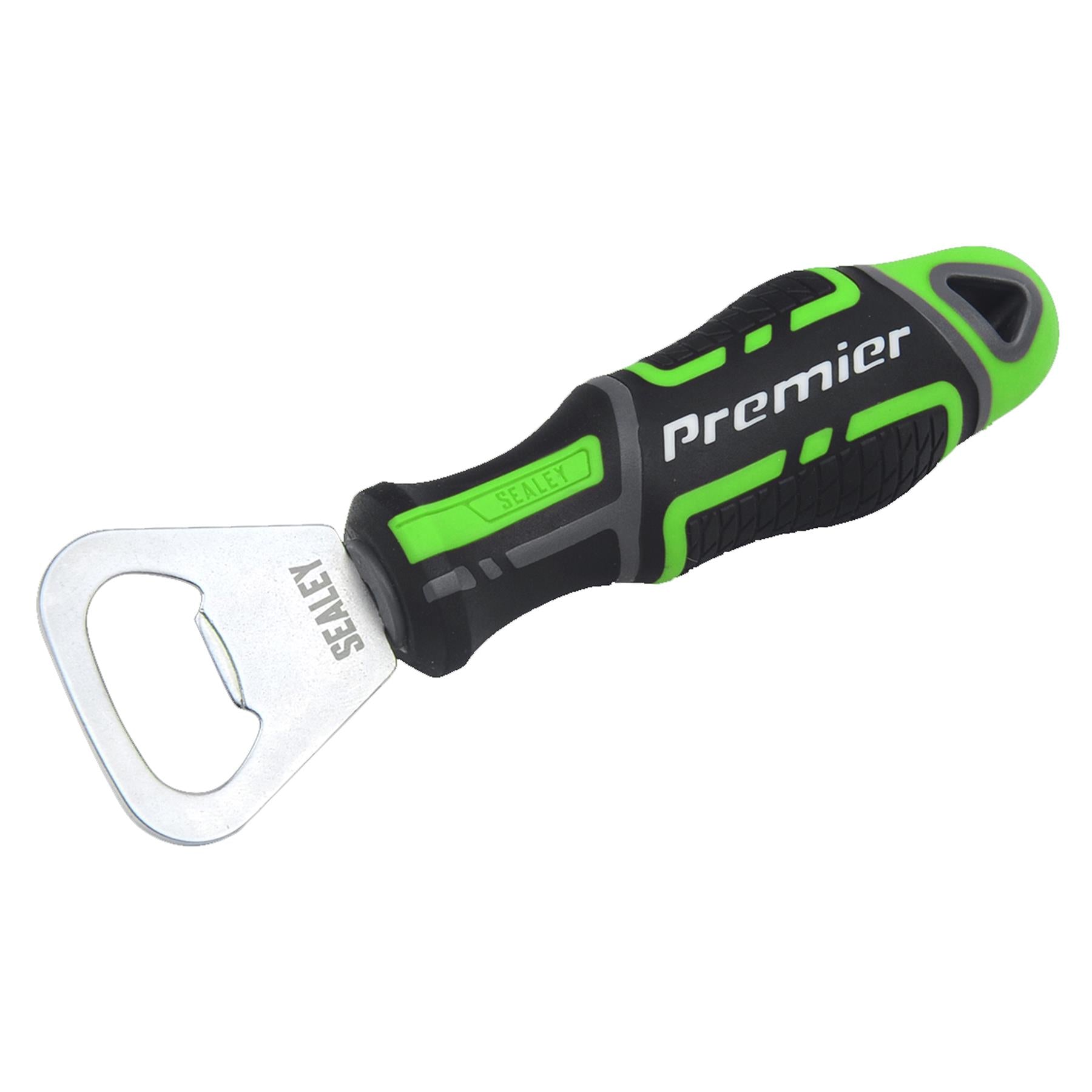 Sealey Bottle Opener Whine Beer Drinks Opener Soft Grip Handle Green GripMAX