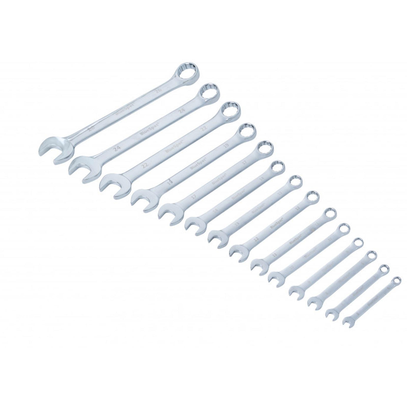 Bluespot 14-Piece Combination Spanner Set Metric Wrench 6-26mm Heat Treated Fully Polished