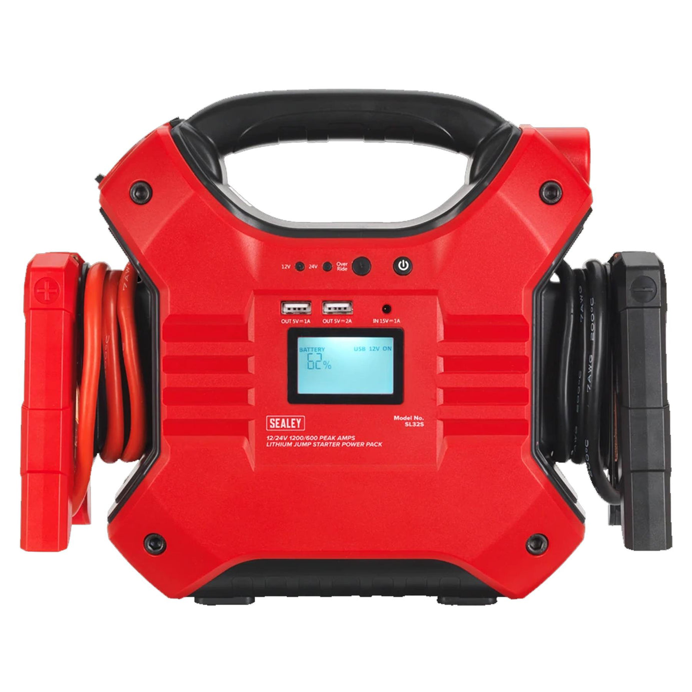 Sealey Jump Starter Power Pack Lithium-ion Phosphate (LiFePo4) 12/24V 1200/600 Peak Amps