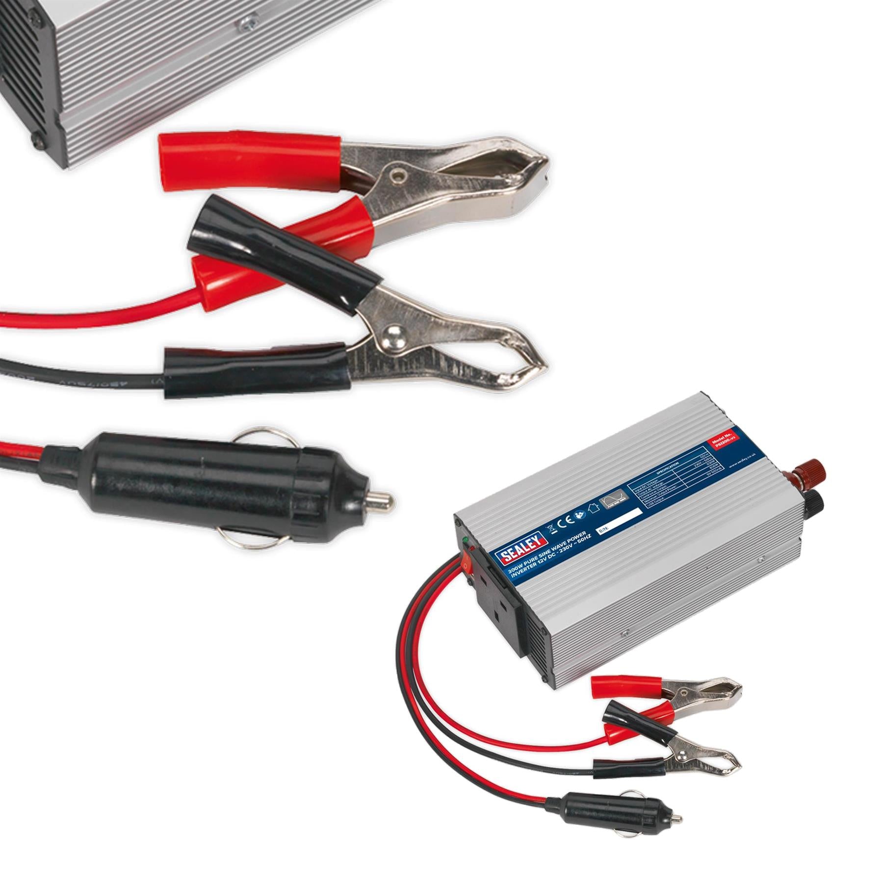 Sealey Power Inverter Pure Sine Wave 300W 12V DC - 230V 50Hz