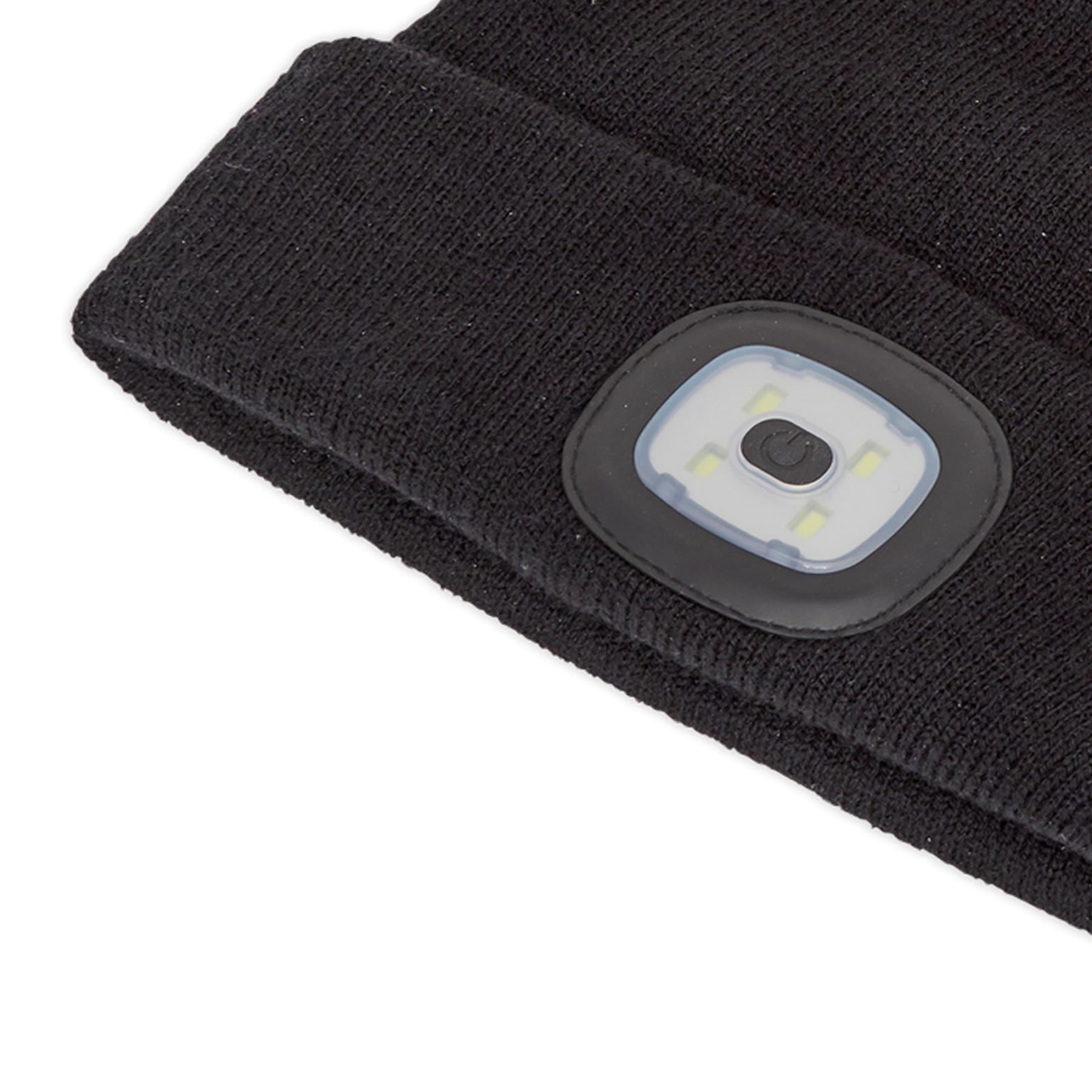 Sealey Beanie Hat with Rechargeable Spotlight 4 SMD LED