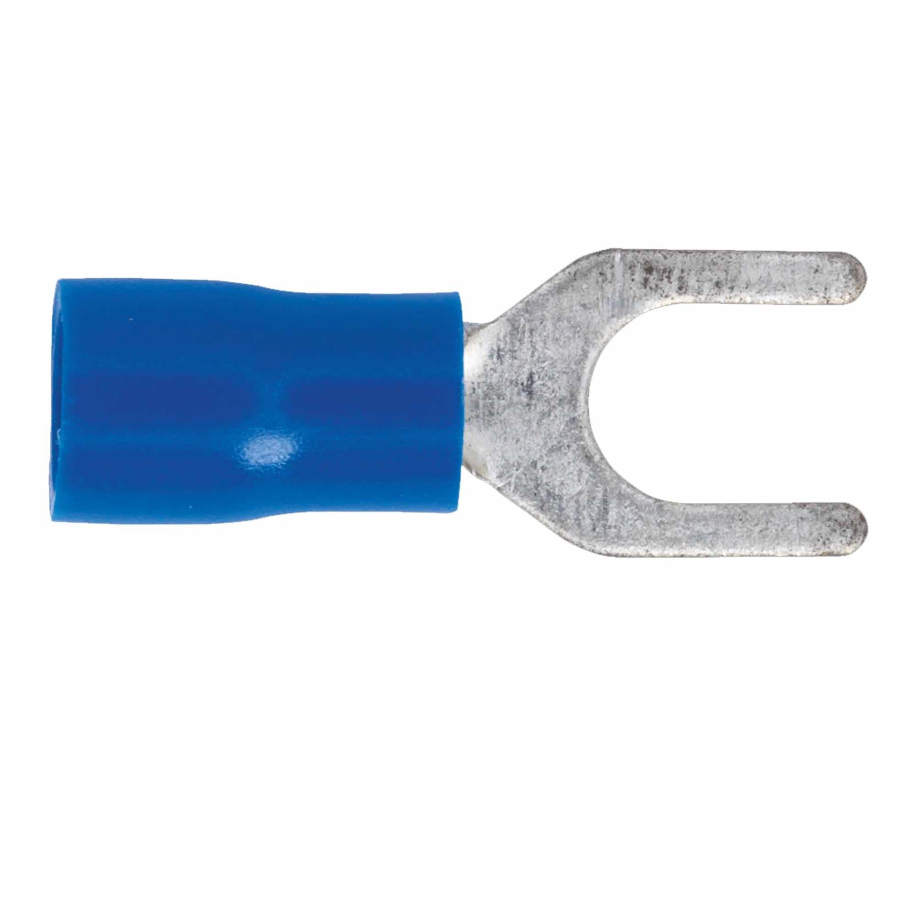 Easy-Entry Fork Terminal 5.3mm (2BA) Blue Pack of 100. Sealey