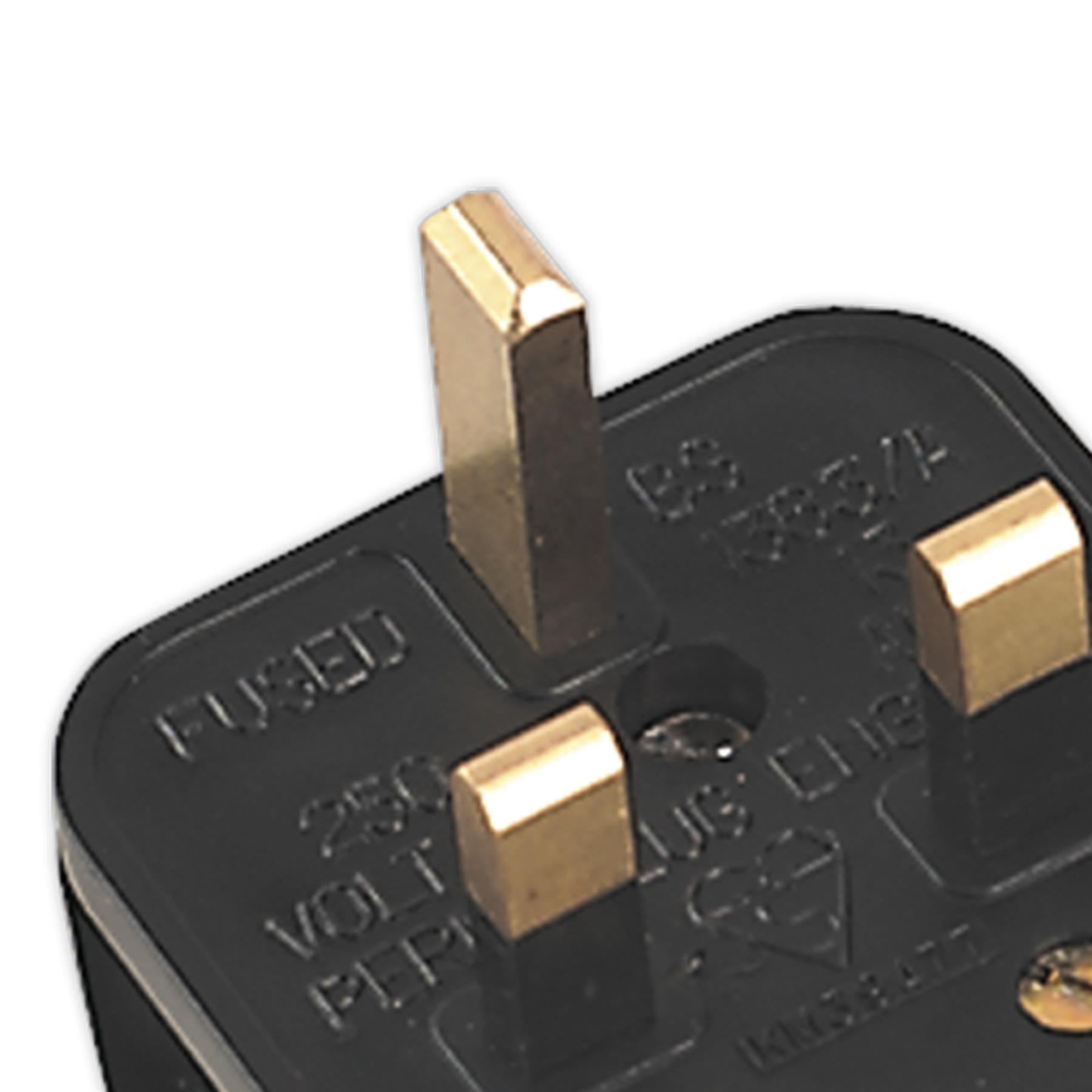 Rubber Plug Black 13A heavy-duty plug. PL/13/3S Sealey