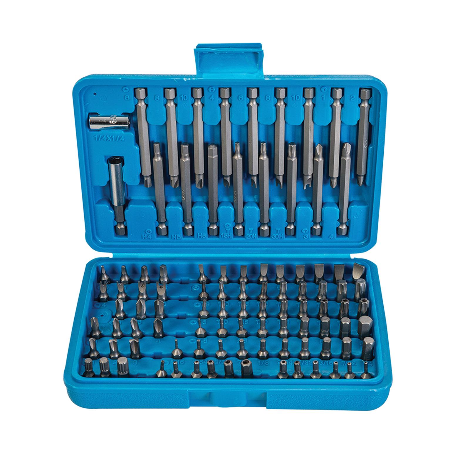 98Pce 1/4" Hex Security Bit Set Screwdriver Power Chrome Vanadium Steel