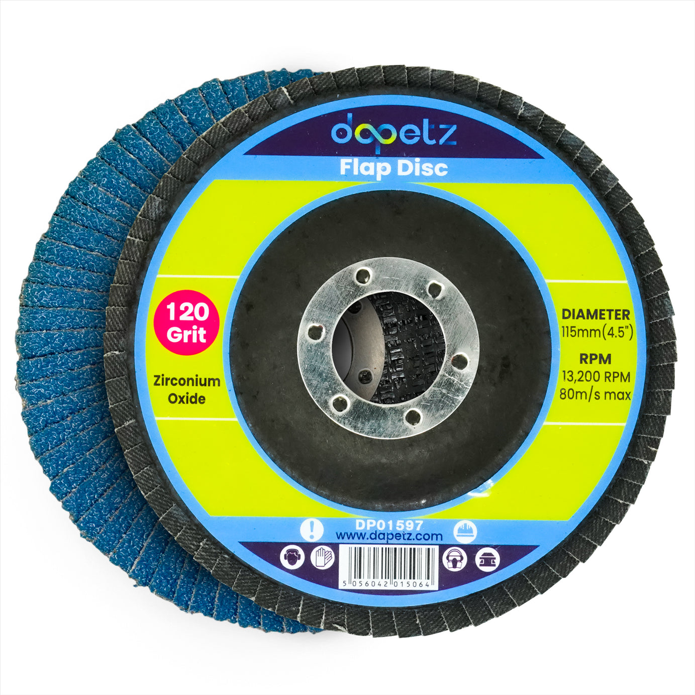 10x Flap Grinding Sanding Discs 115mm 4.5" 120 Grit Angle Wheel Zircon