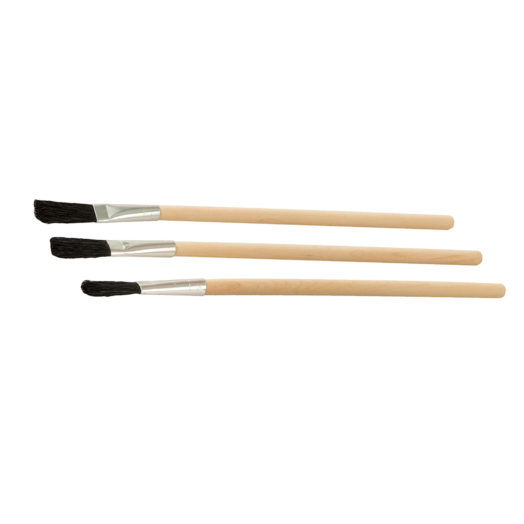 Flux Brushes Durable Aluminium Ferrules 25Pk Sanded 200mm Wooden Handle