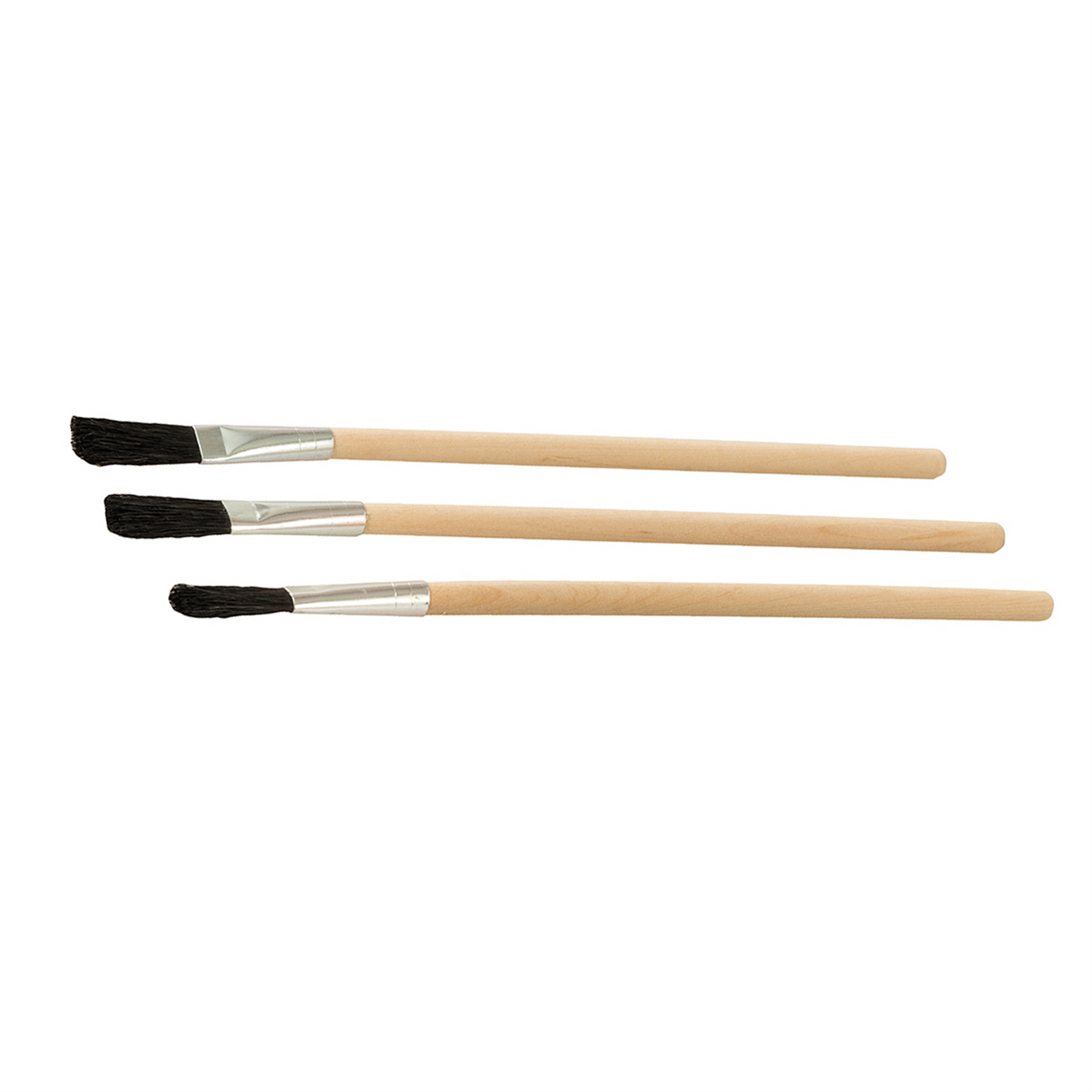 Flux Brushes Durable Aluminium Ferrules 25Pk Sanded 200mm Wooden Handle