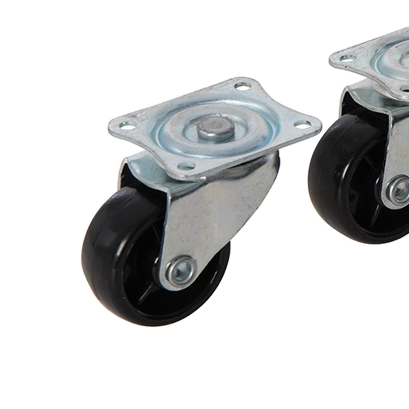 4Pk Light Duty Swivel Action Castors - 41mm Plate With Non-Marking Tyres
