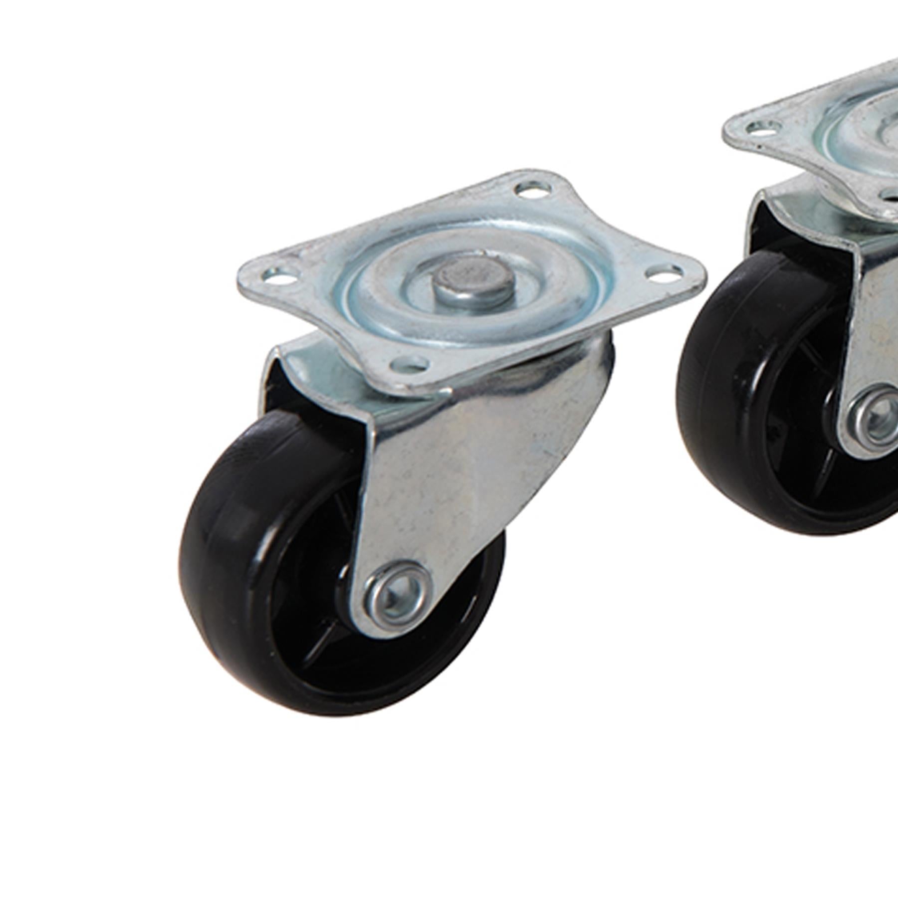 4Pk Light Duty Swivel Action Castors - 41mm Plate With Non-Marking Tyres