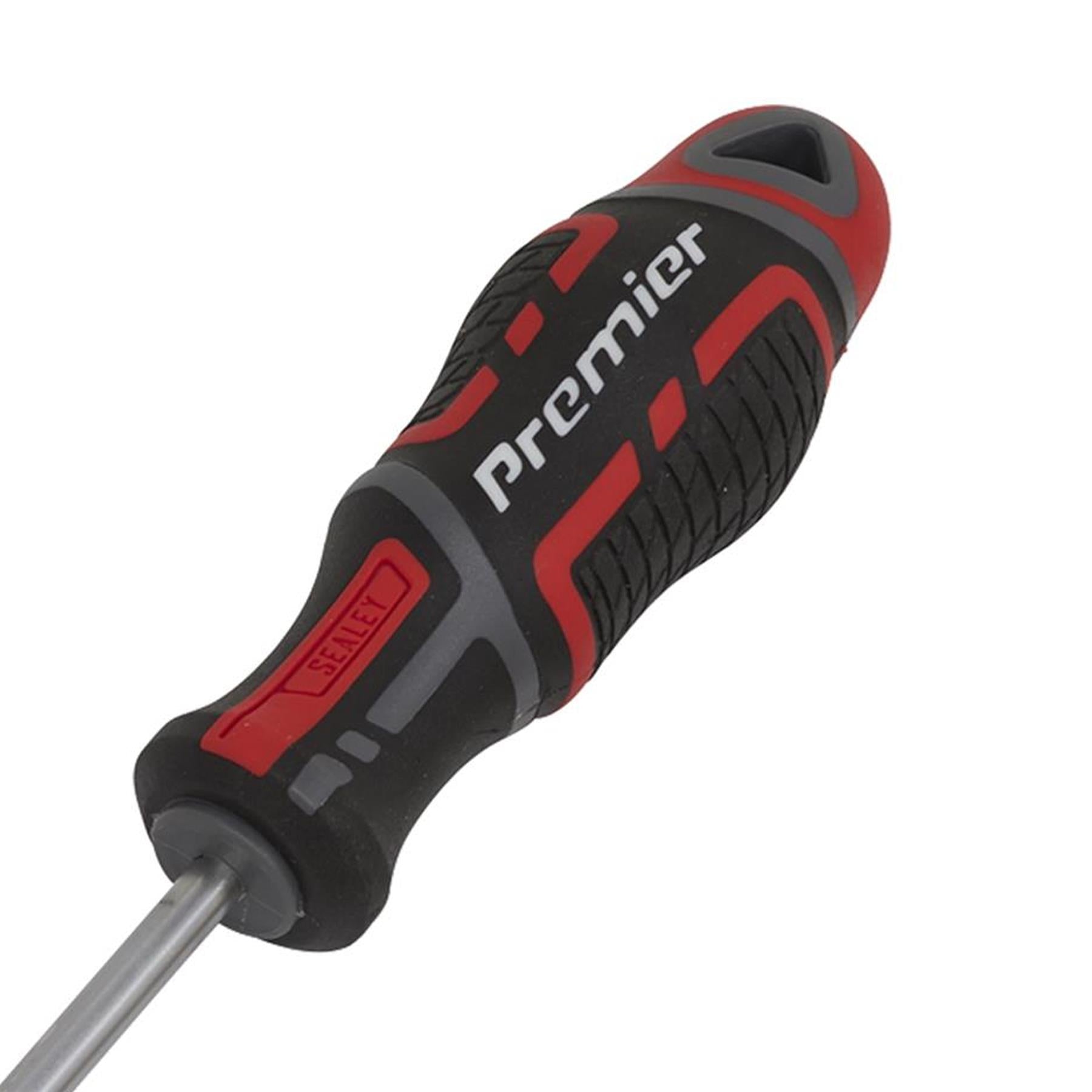 Sealey Screwdriver Slotted 5 x 125mm Flat Soft Grip Handle Magnetic GripMAX