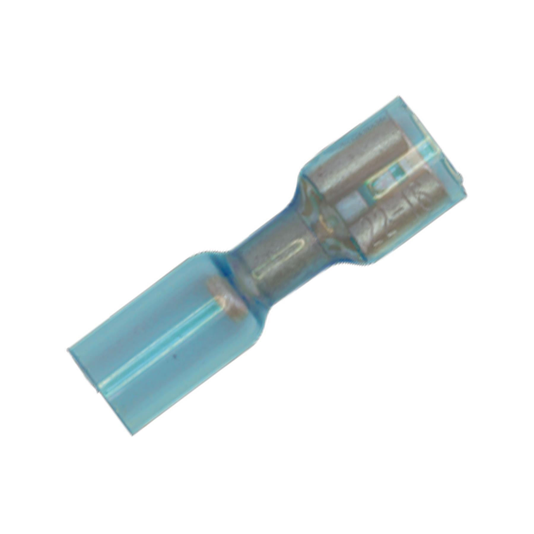 Heat Shrink Push-On Terminal 6.4mm Female Blue Pack of 25. Sealey