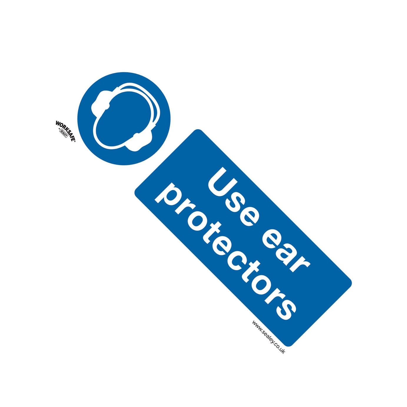 Sealey Safety Sign - Use Ear Protectors - Rigid Plastic-Pack of 10