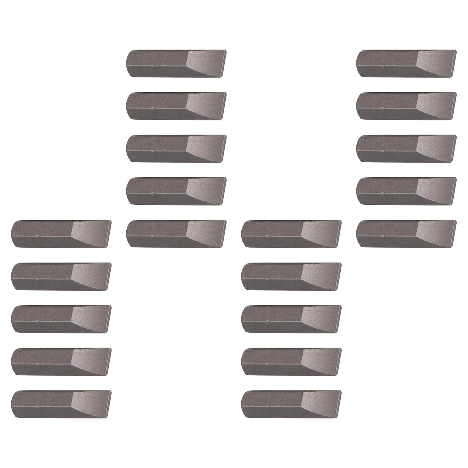 Slotted Screwdriver Bits 7mm CRV Chrome Vanadium Steel 1/4" Hex Drive 20Pcs