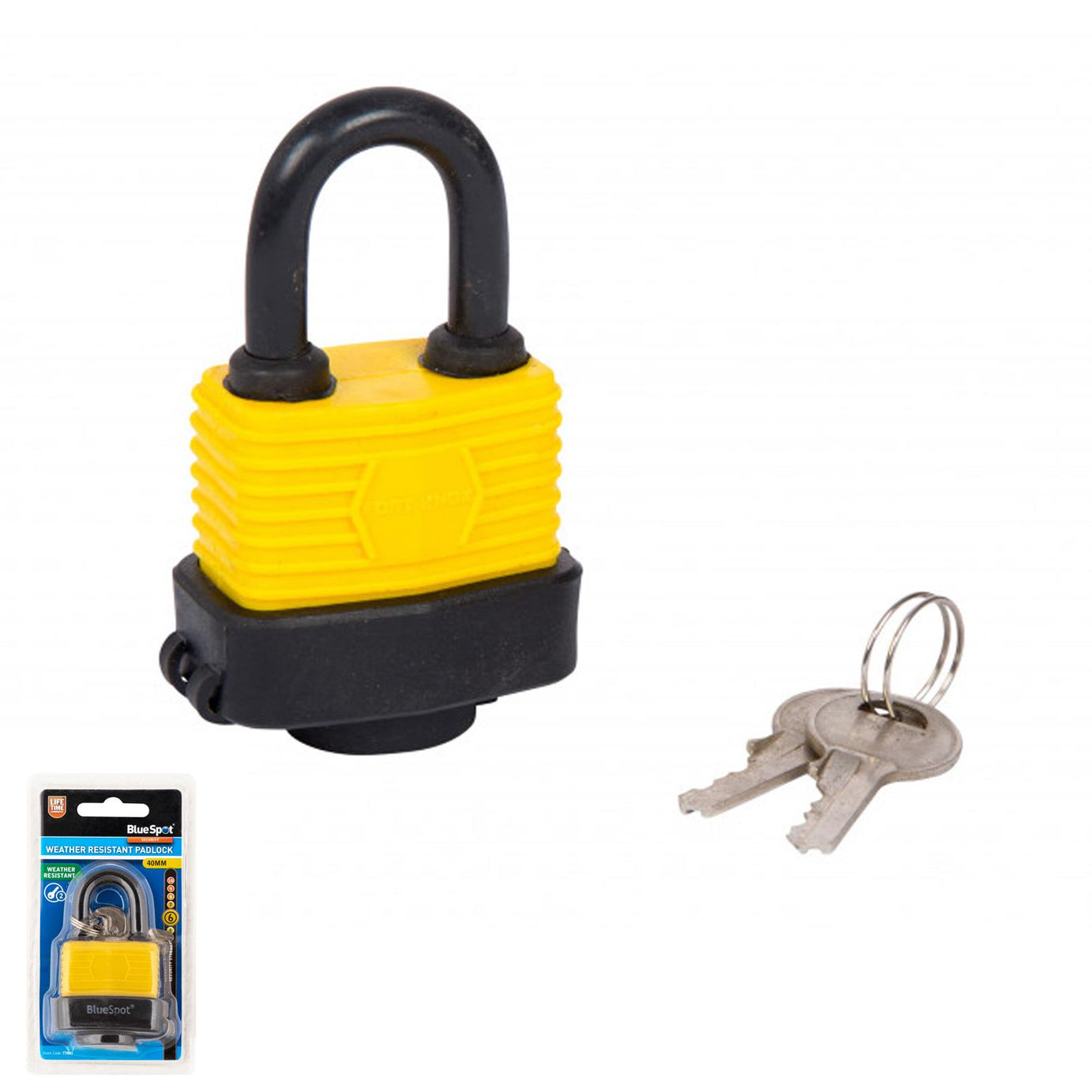 Bluespot 40mm Indoor Outdoor Weather Resistant Padlock With 2 Keys