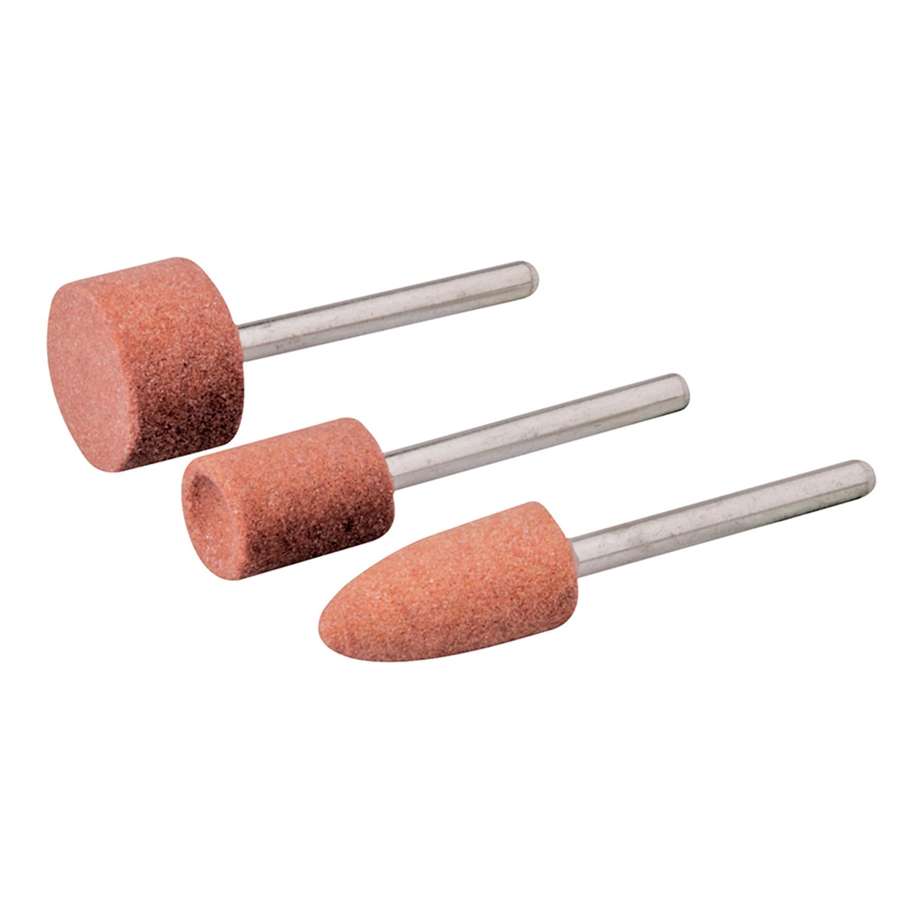Mounted Aluminum  Grinding Stone Set 9, 10 & 15mm Dia 3Pce Rotary Tool Deburring