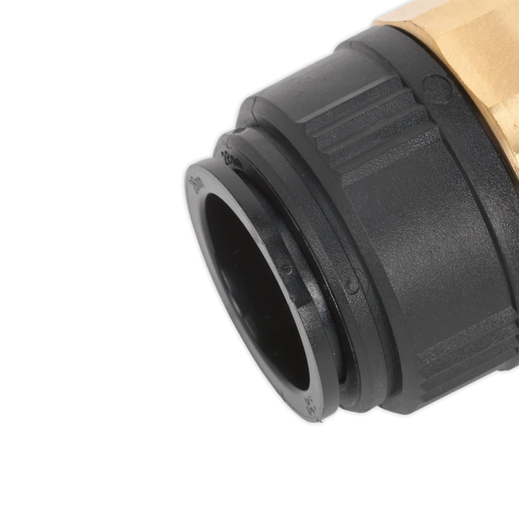 Sealey Straight Adaptor 28mm x 1"BSPT Brass (Speedfit - MM012808N)
