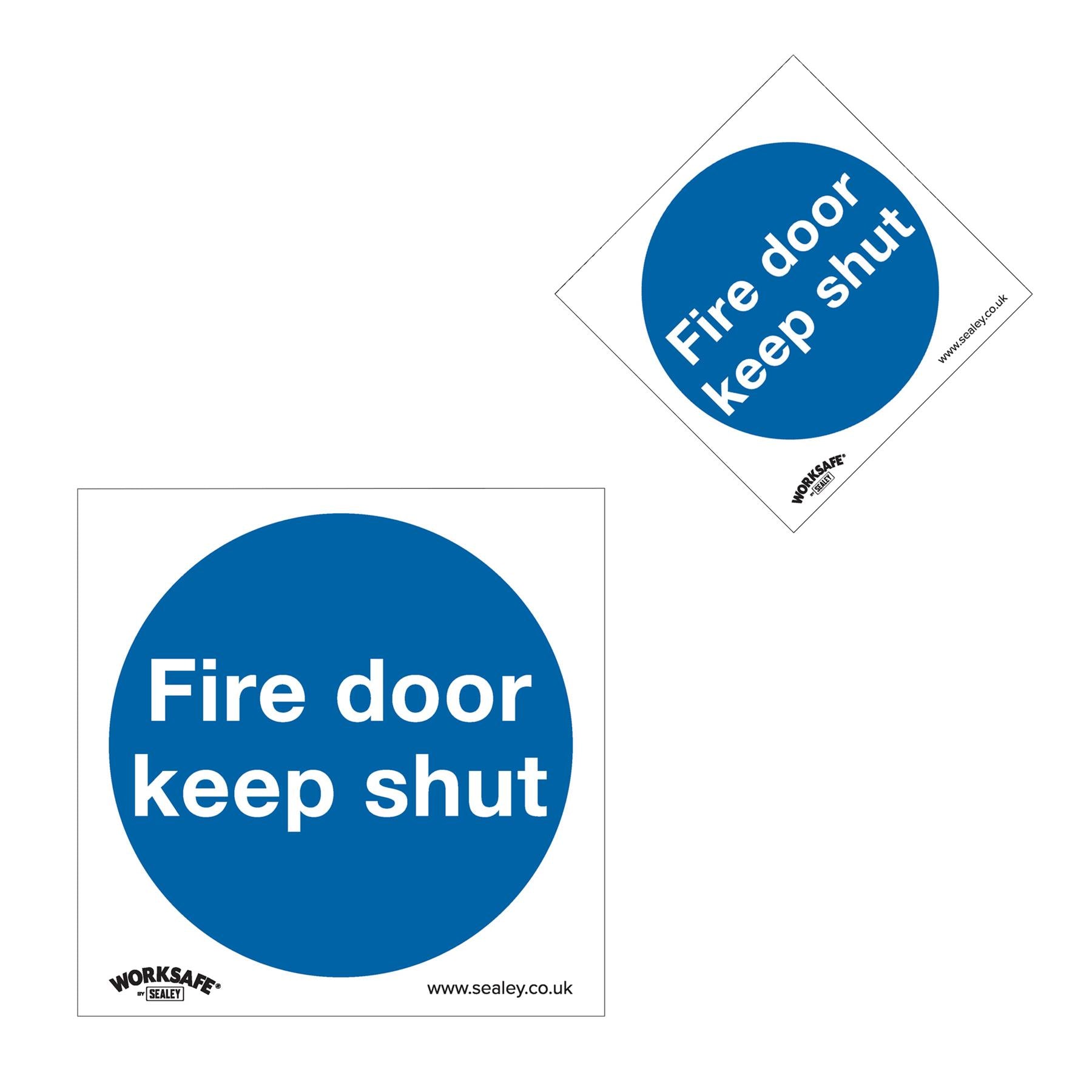 Mandatory Safety Sign - Fire Door Keep Shut - Self-Adhesive Vinyl